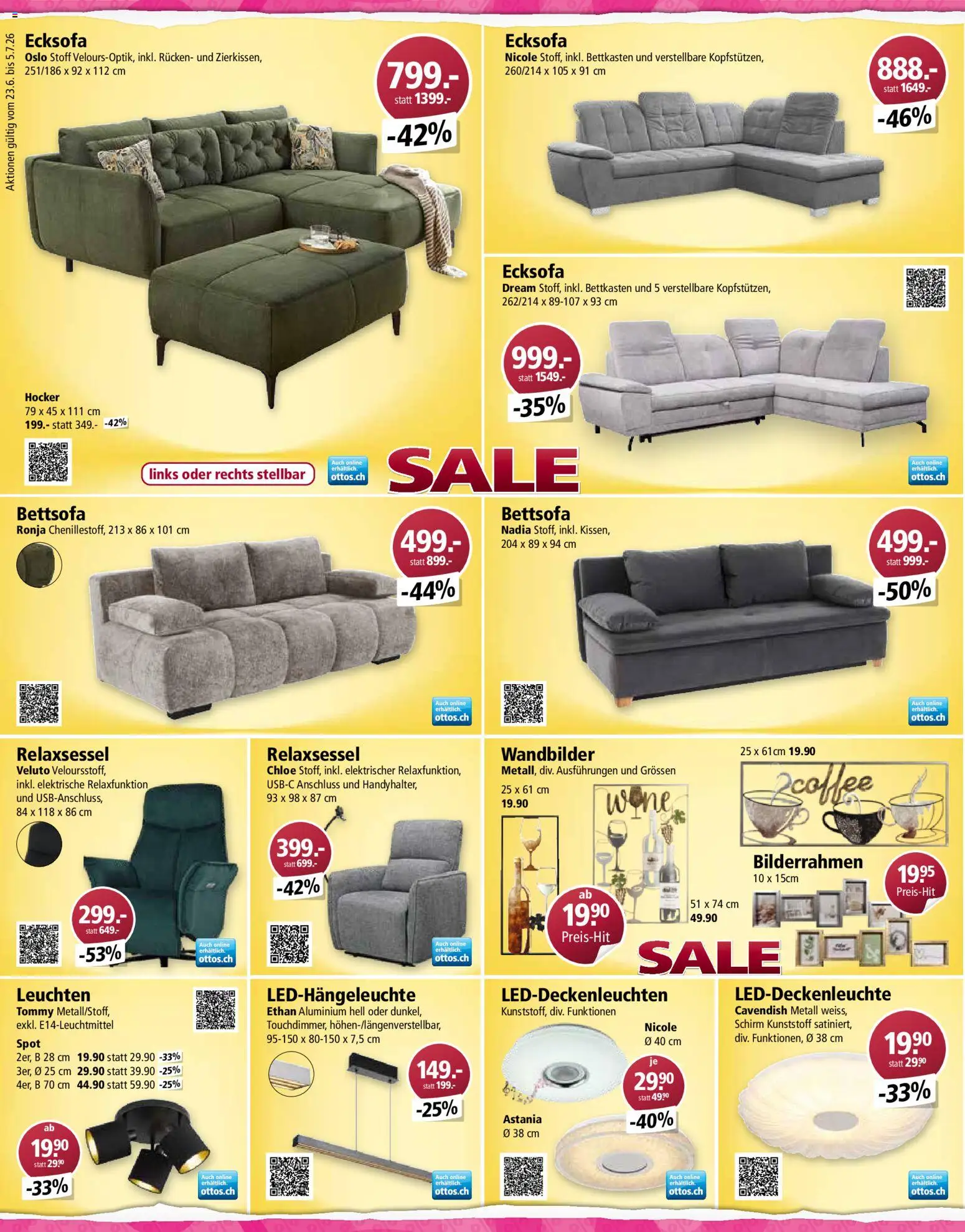 Otto's aktionen – gültig ab 23.06.2026 | Seite: 8 | Produkte: Hocker, Ecksofa, Relaxsessel