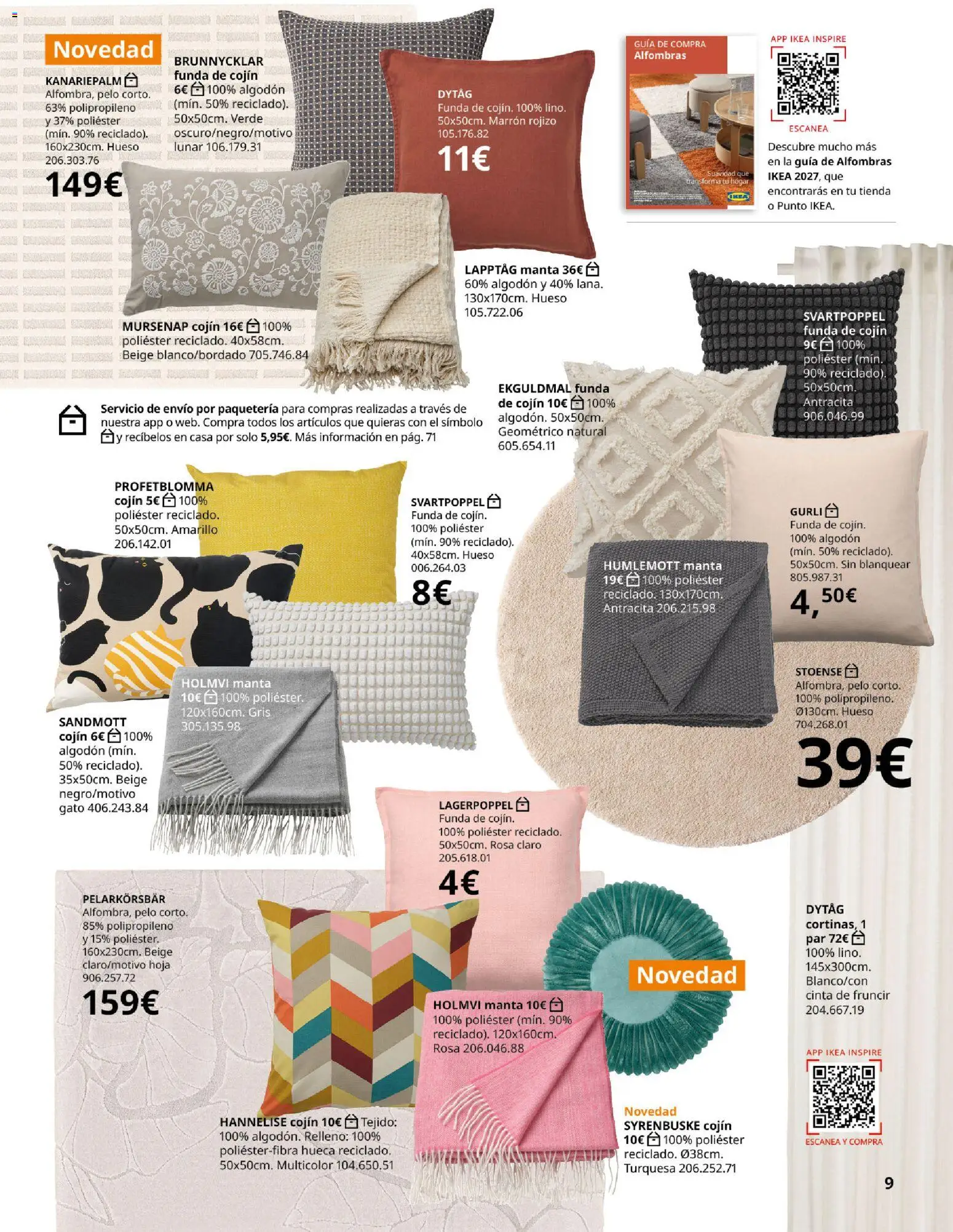 IKEA - Accesorios y decoración │ válido desde el 01/09/2026 | Página: 9 | Productos: Funda, Algodón, Funda de cojín, Cojín