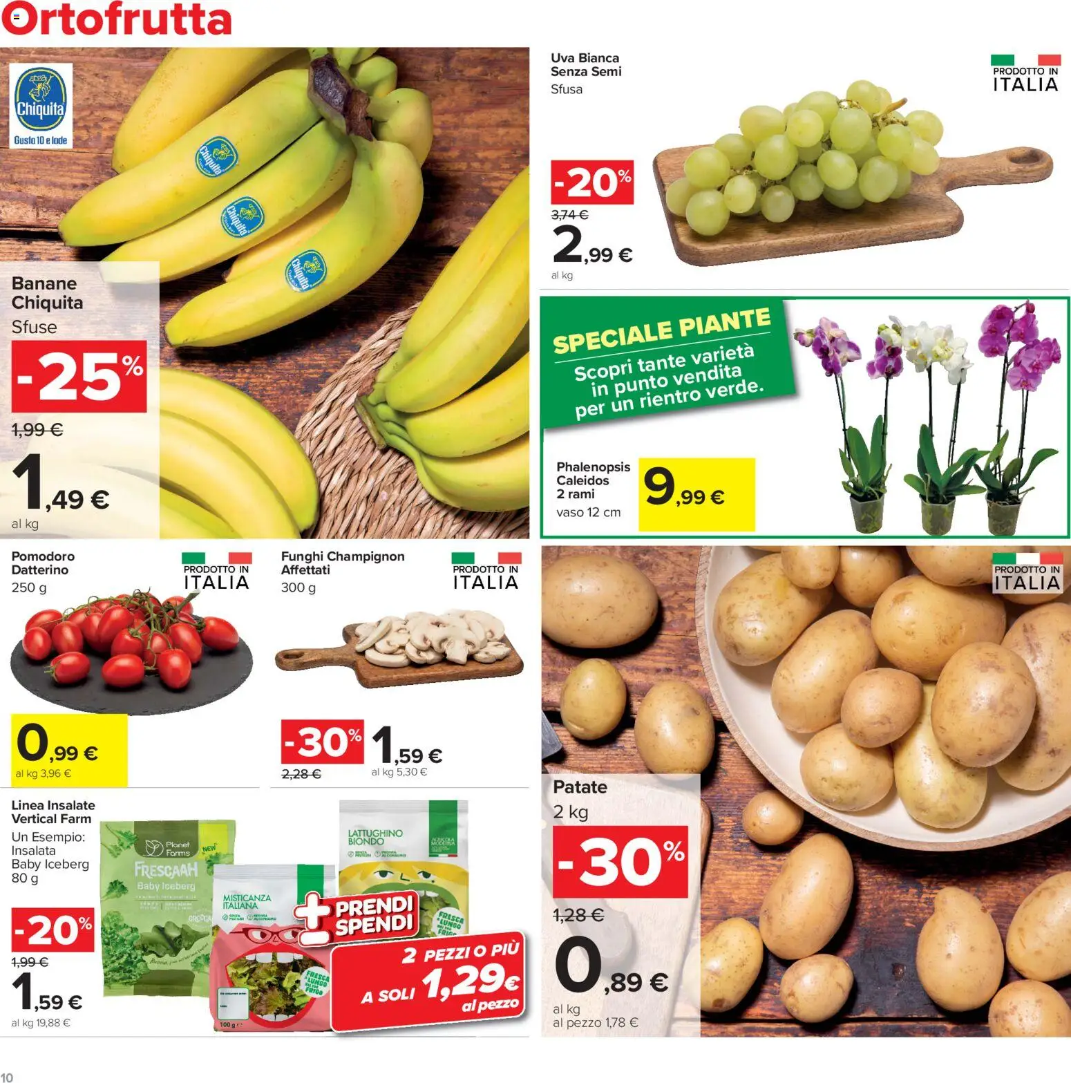 Volantino Carrefour del 04/09/2026 | Pagina: 10 | Prodotti: Misticanza, Insalata, Patate, Pomodoro