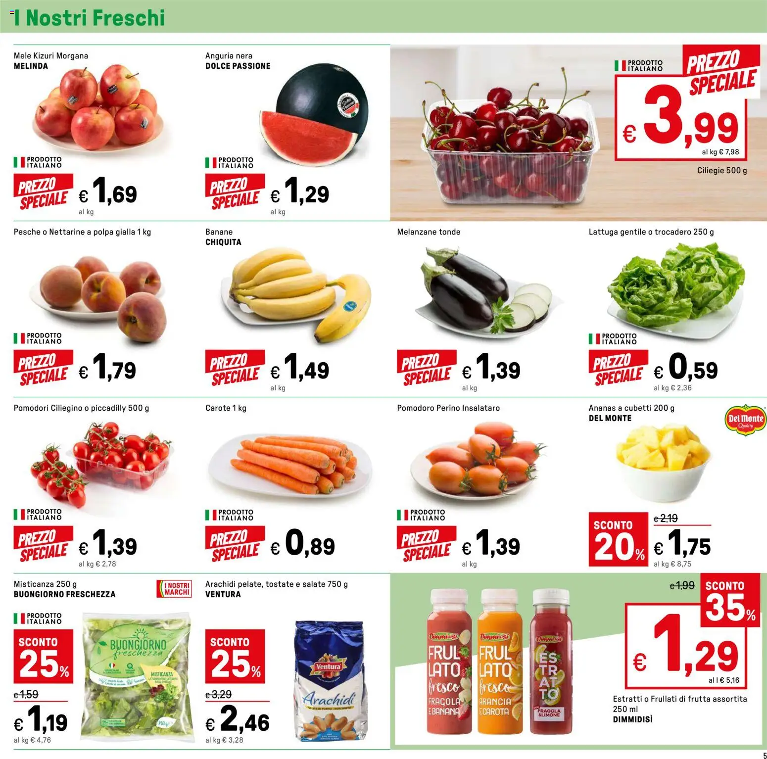 Volantino Iper del 22.05.2026 | Pagina: 5 | Prodotti: Banane, Frutta, Anguria, Melanzane