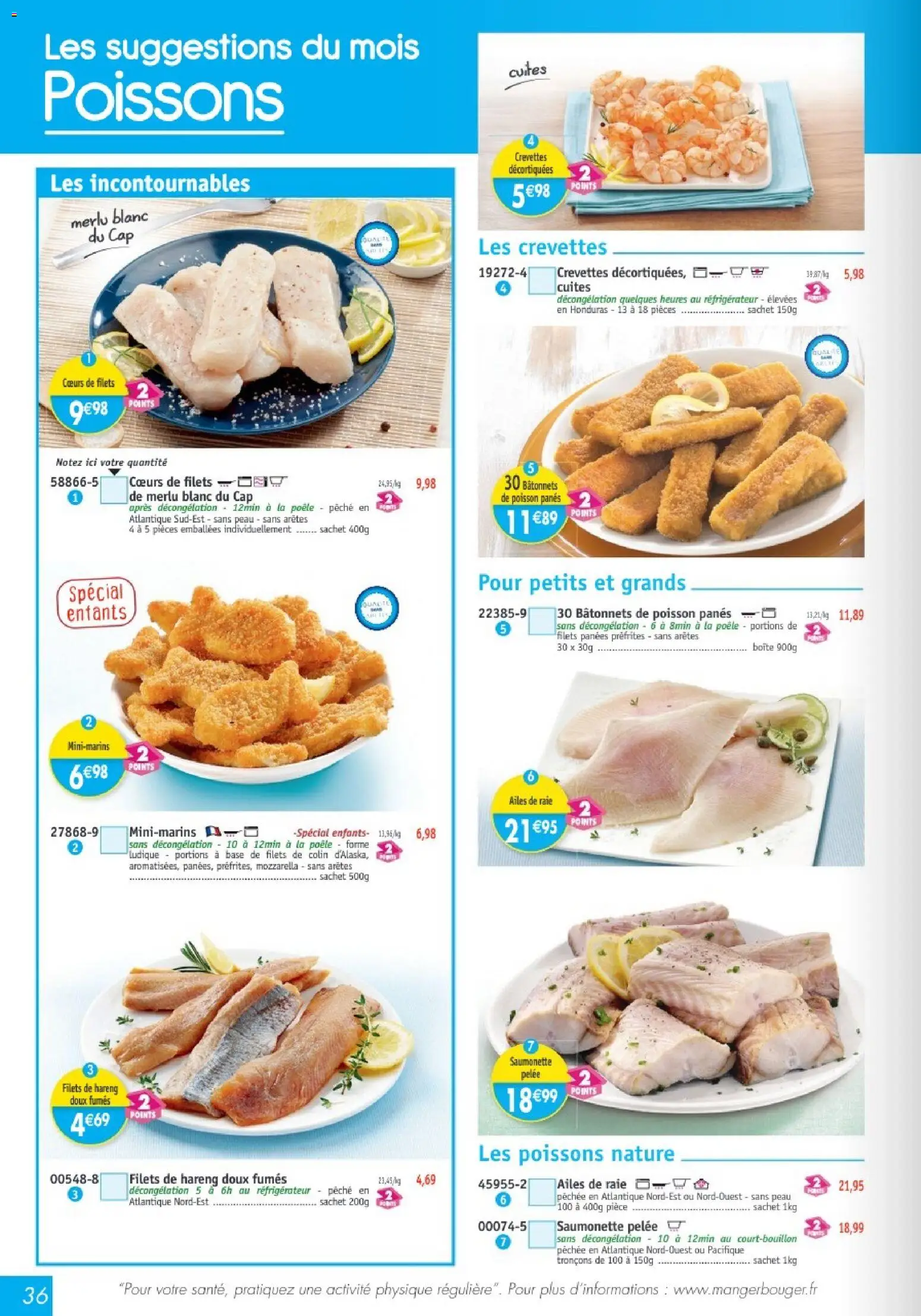 {H1} | Page: 36 | Produits: Poêle, Crevettes, Mozzarella, Poisson