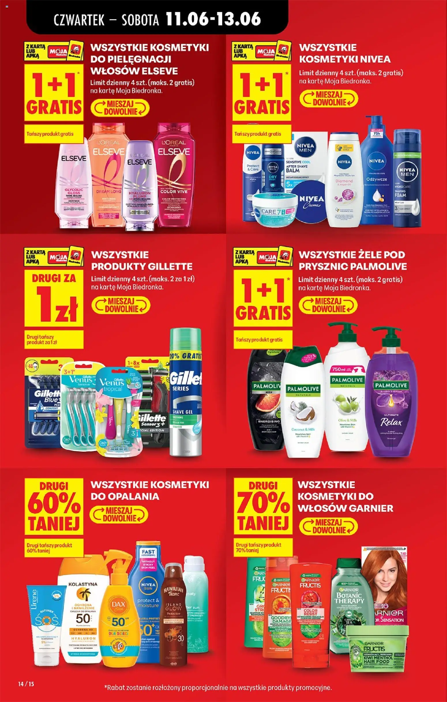 Biedronka gazetka od czwartku od 11.06.2026 | Strona: 16 | Produkty: Karta, Gillette, Kosmetyki, Prysznic
