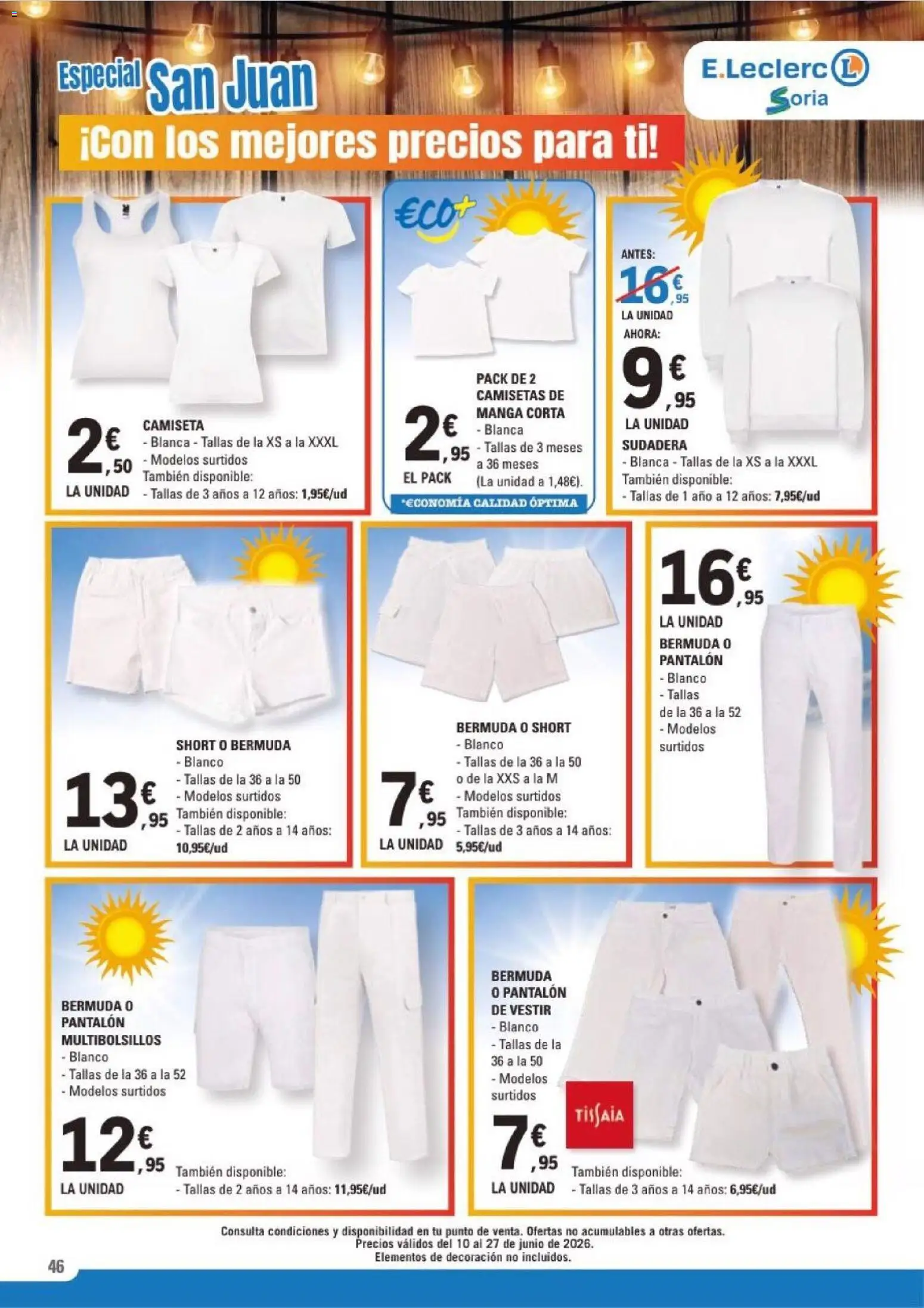 E.Leclerc Soria │ válido desde el 10.06.2026 | Página: 46 | Productos: Sudadera, Camiseta manga corta