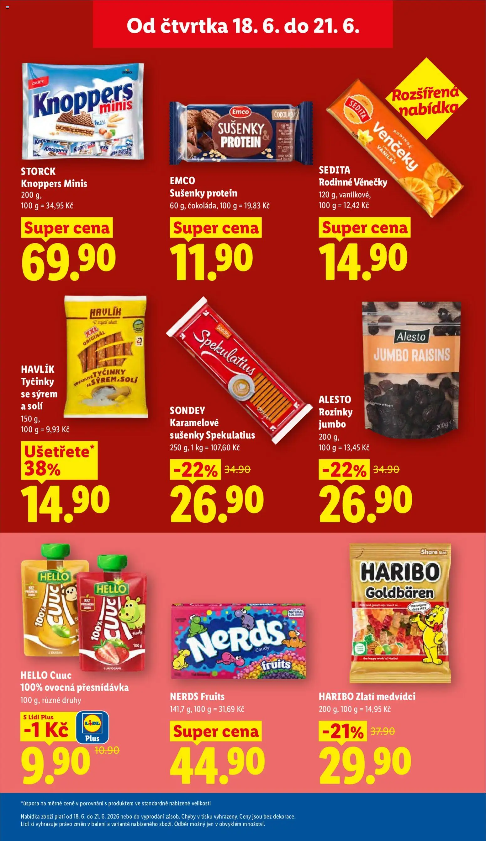 Lidl leták od 18.06.2026 | Strana: 23 | Produkty: Přesnídávka Hello, Cookies, Tyčinky, Protein