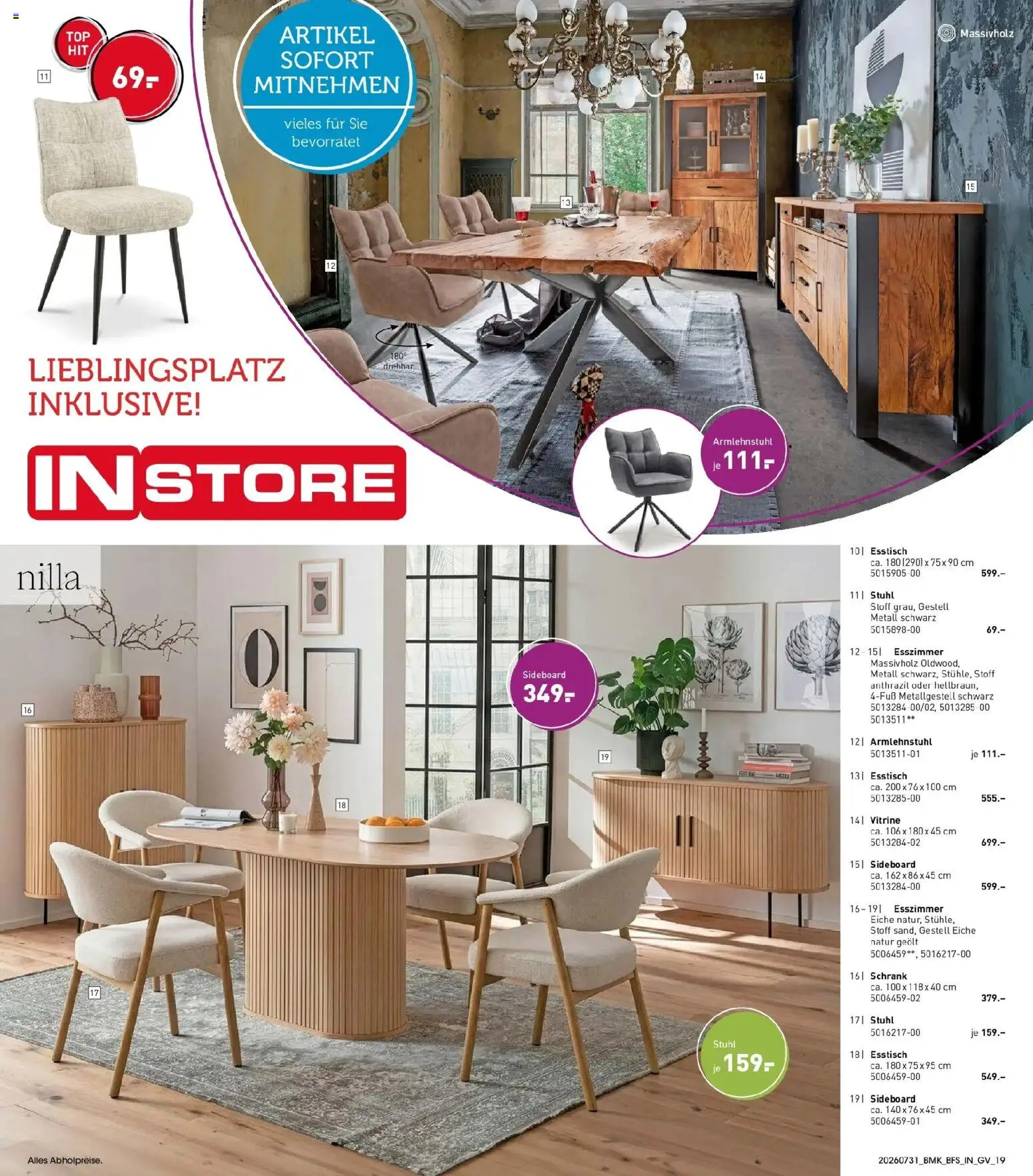 Möbel Martin Happy Days – gültig ab 31.07.2026 | Seite: 19 | Produkte: Sideboard, Esstisch, Vitrine, Schrank