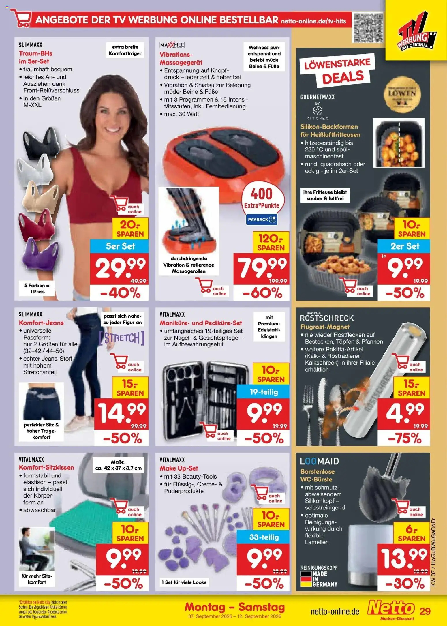 Netto Marken-Discount Prospekt Bielefeld – gültig ab 07.09.2026 | Seite: 43 | Produkte: Creme, Massagegerät, Fritteuse, TV