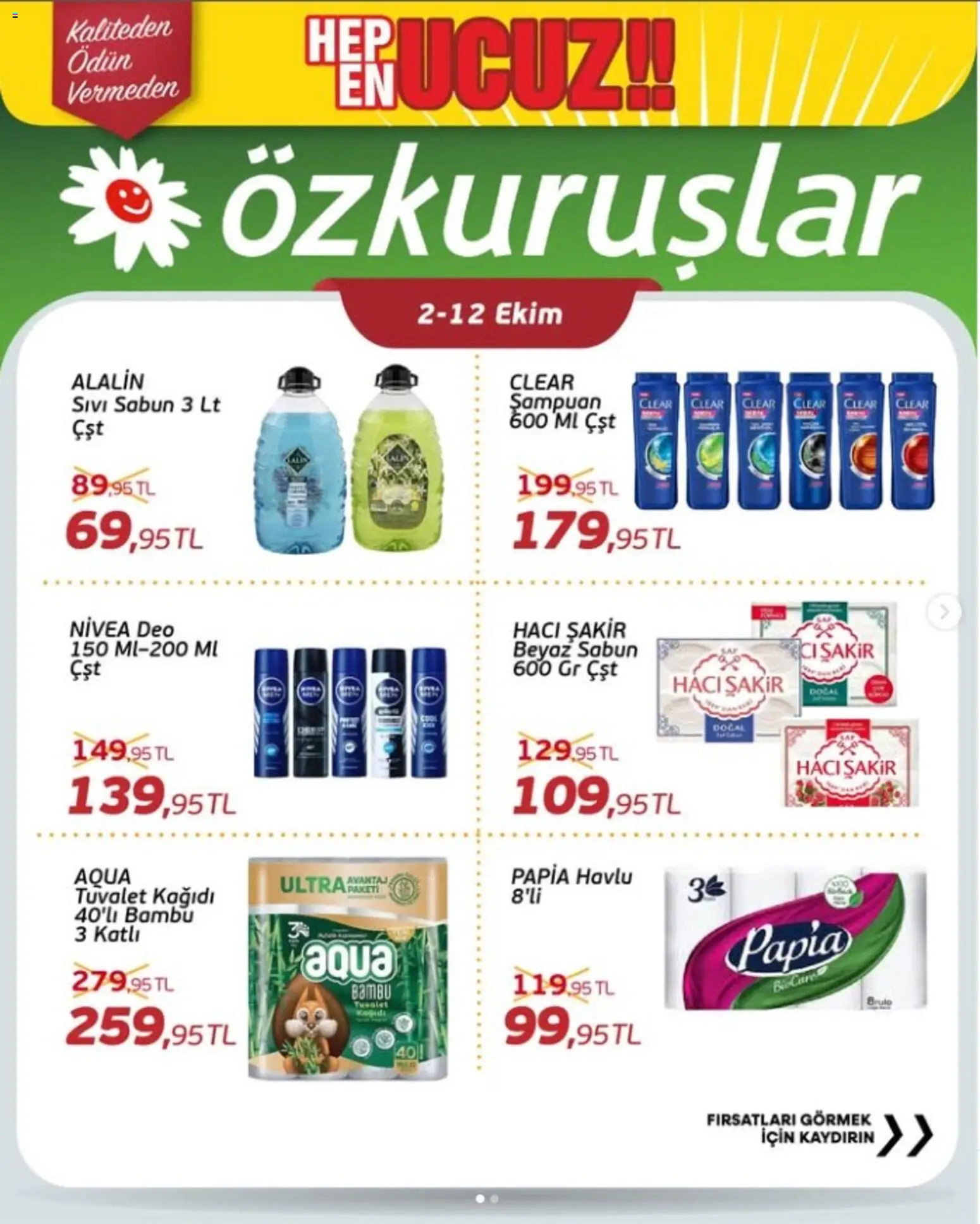 Özkuruşlar aktüel ürünler kataloğu yayımlandı! Bu hafta 02 - 12 Ekim 2026 günü Özkuruşlar indirimli ürünleri
