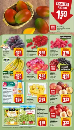 Rewe Prospekt ab 03.08.2026 gültig | Seite: 6 | Produkte: Himbeeren, Nektarinen, Ananas, Saft