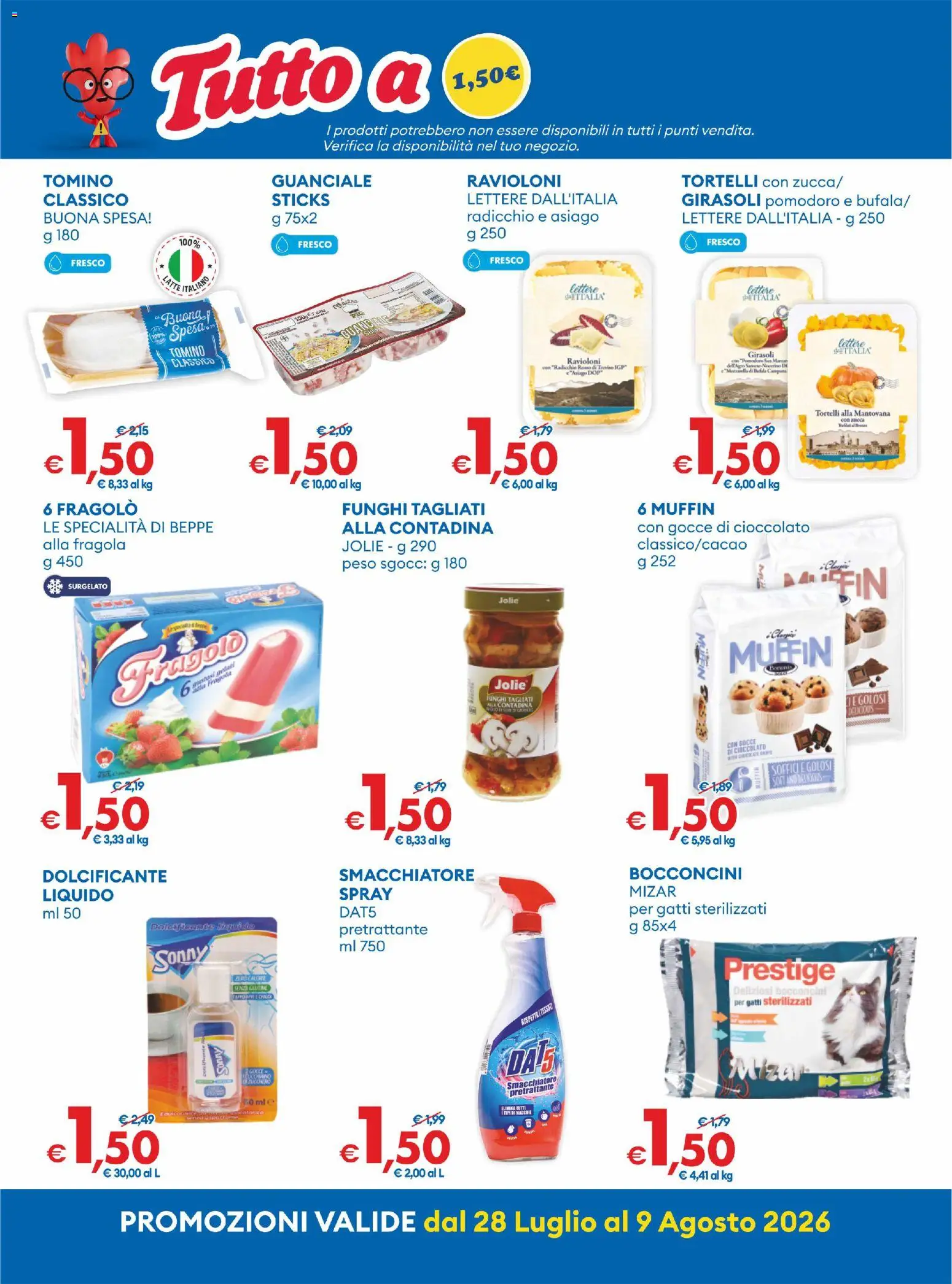 Volantino MD Discount del 28/07/2026 | Pagina: 4 | Prodotti: Dolcificante, Cioccolato, Muffin, Tomino