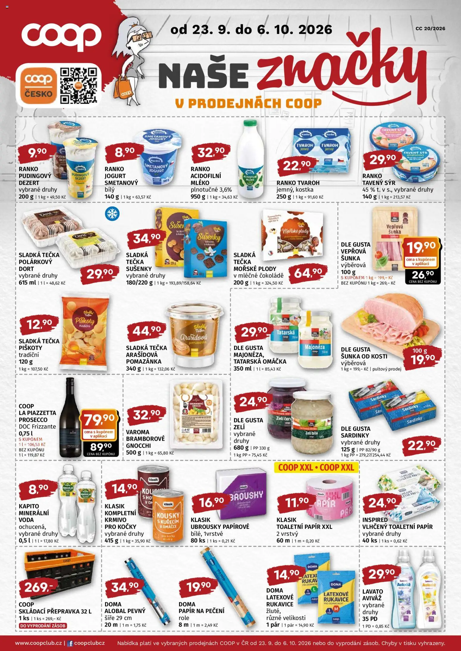 Coop leták - Super cena od 23.09.2026 | Strana: 2 | Produkty: Rukavice, Frizzante, Tvaroh, Skládací přepravka