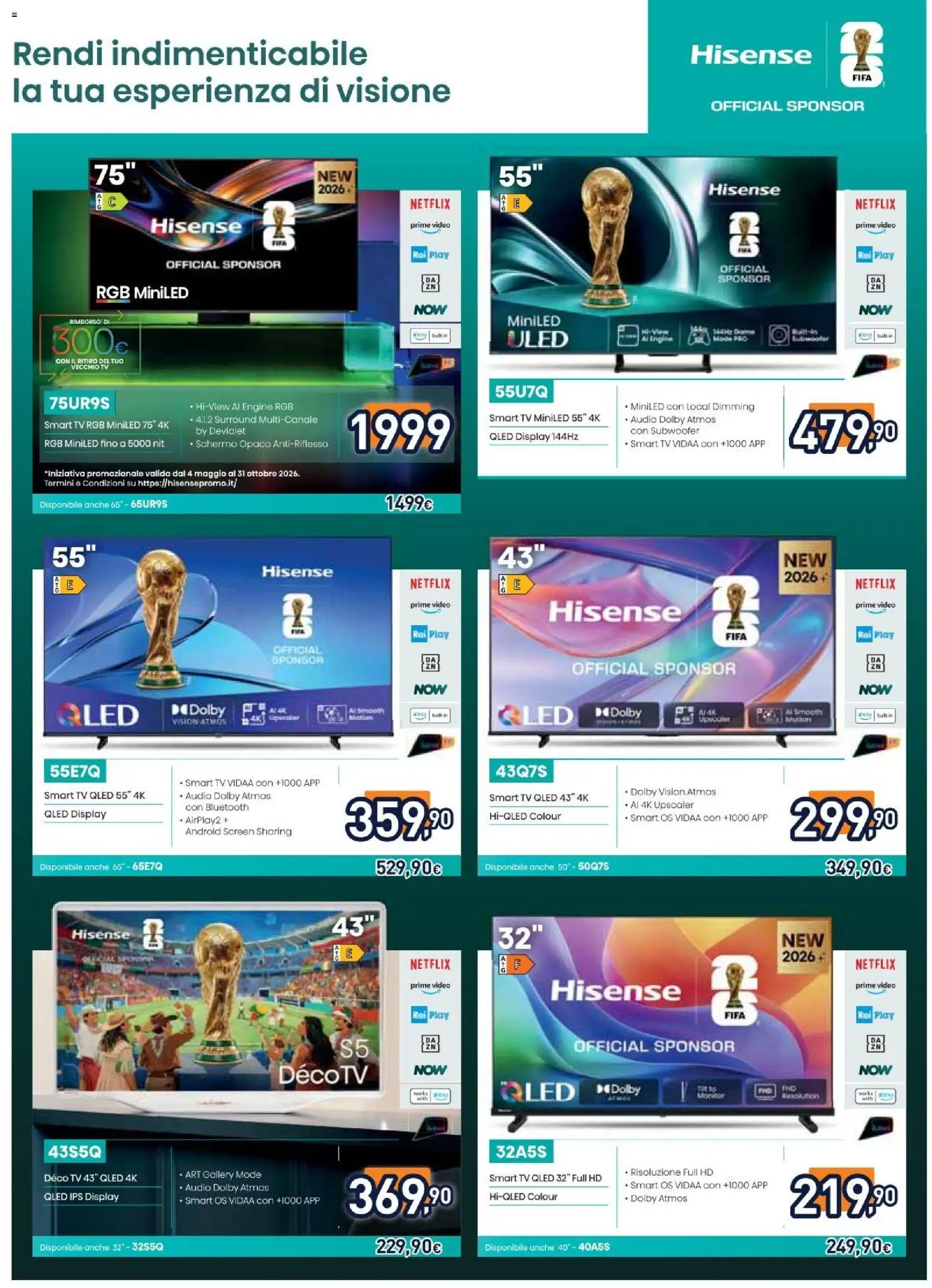 Volantino Unieuro del 01/07/2026 | Pagina: 6 | Prodotti: Schermo, smart TV, TV, Video