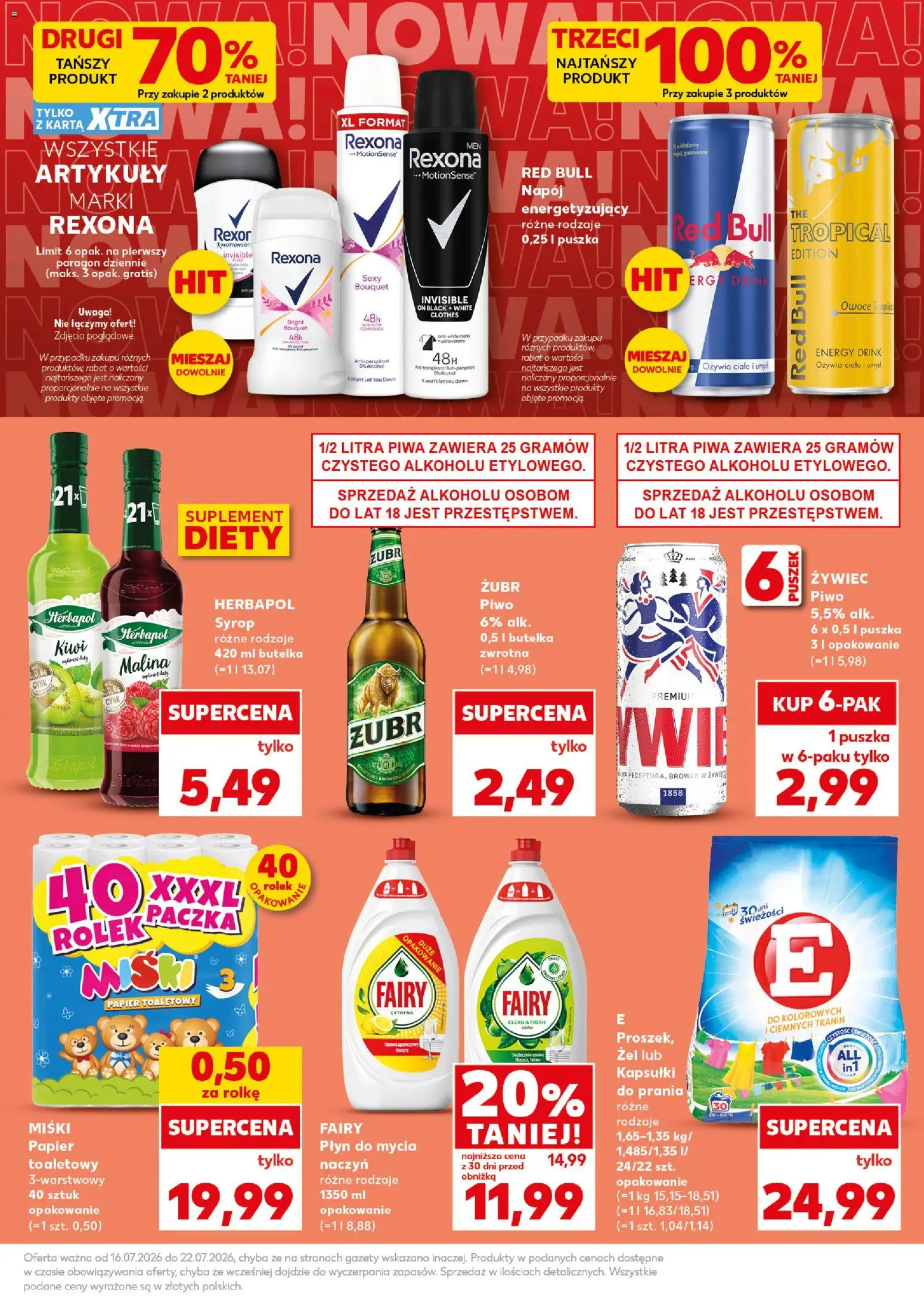 Kaufland Polsko leták - Mocny start od 20.07.2026 | Strana: 9 | Produkty: Zubr, Kiwi, Red Bull, Rexona