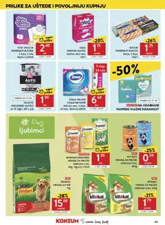 Konzum HR akciós újság - amely érvényes a következő dátumtól: 2026.10.14. | Oldal: 43 | Termékek: Pampers, Whiskas, Zewa, Purina