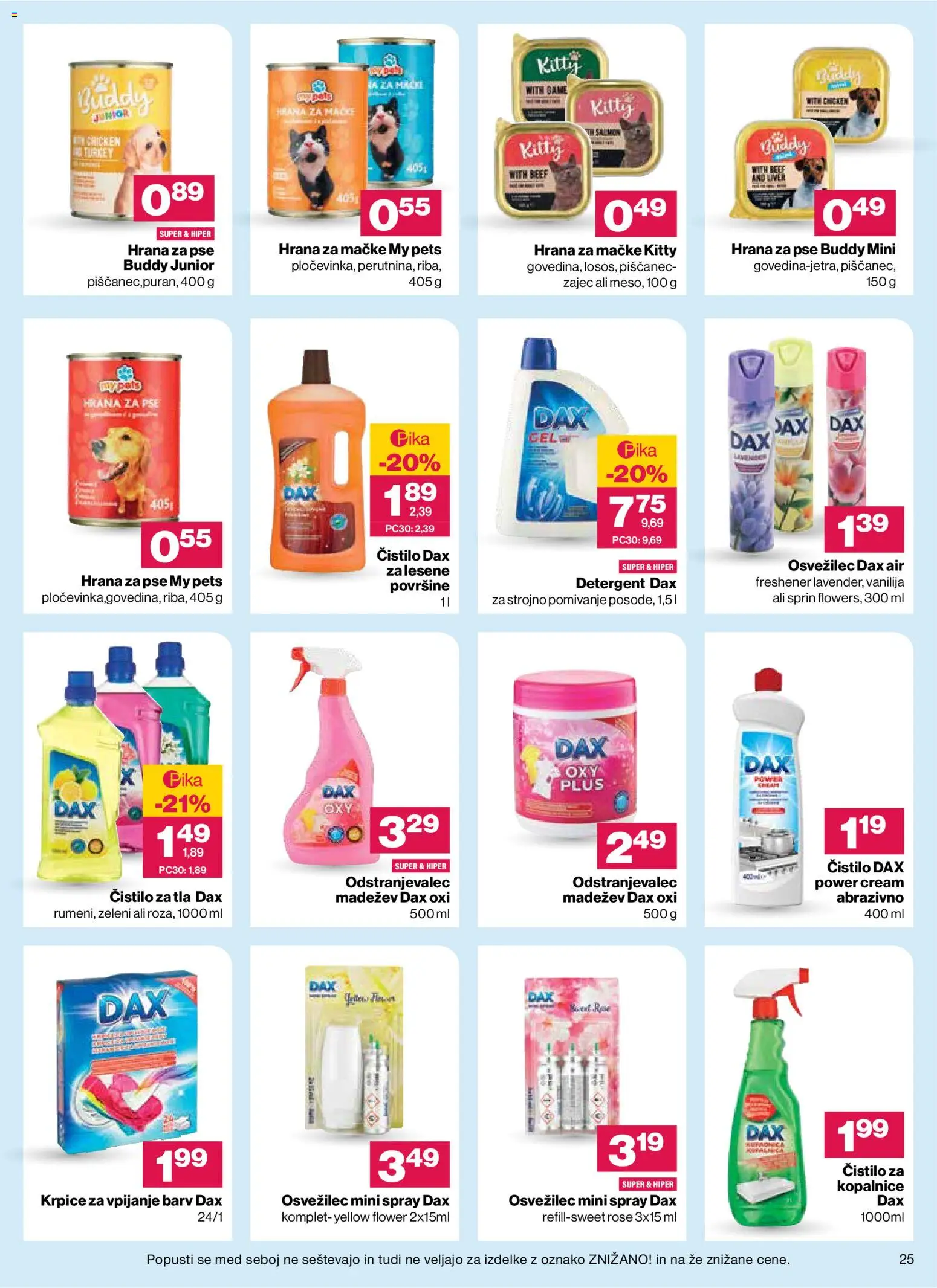 Novi Mercator katalog ponudbe – veljaven od 16.09.2026 | Stran: 25 | Izdelki: Hrana za mačke, Hrana za pse, Odstranjevalec madezev, Detergent