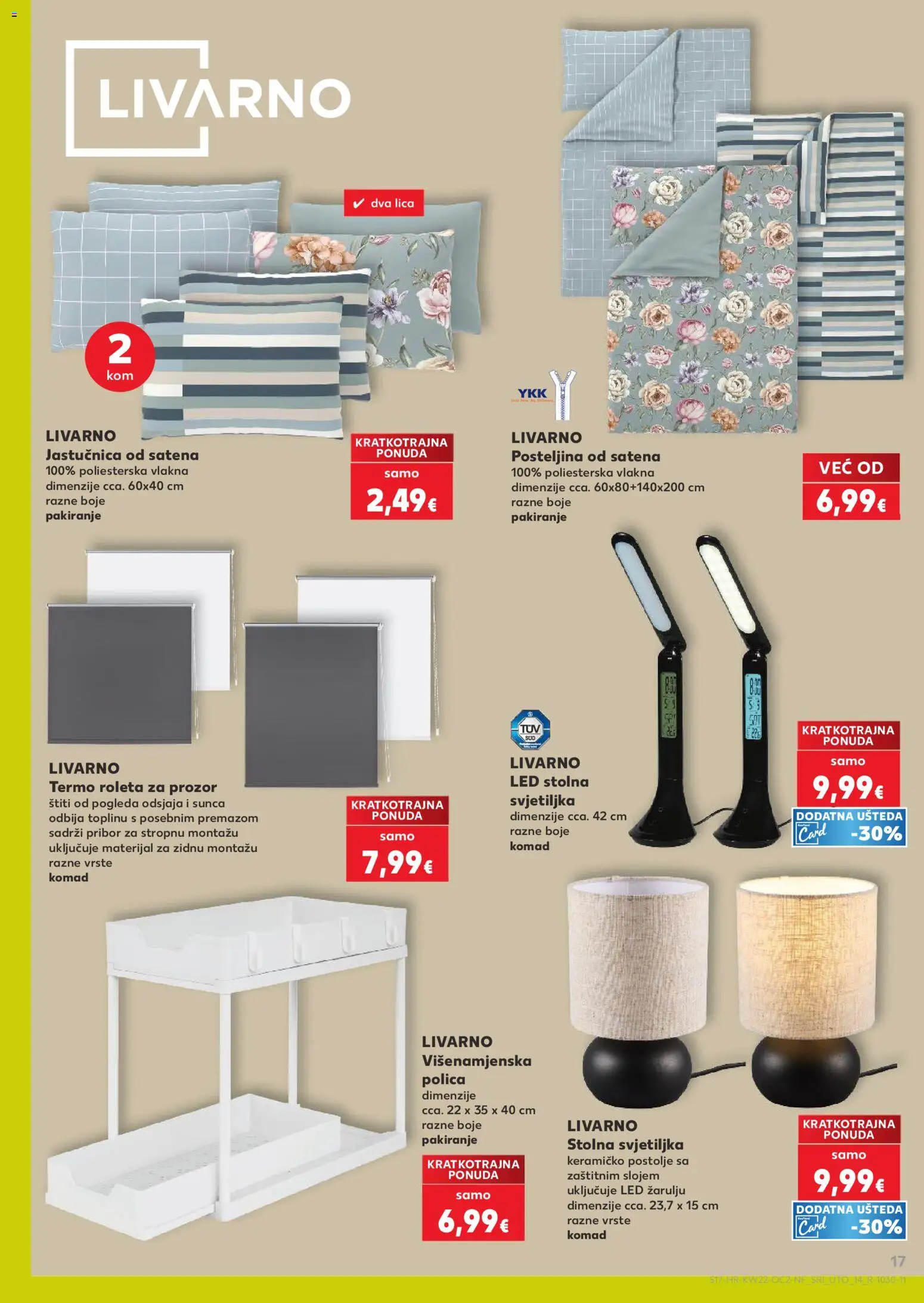 Kaufland katalog | vrijedi od 27.05.2026 | Stranica: 17 | Proizvodi: Polica, Svjetiljka, Jastučnica, Posteljina