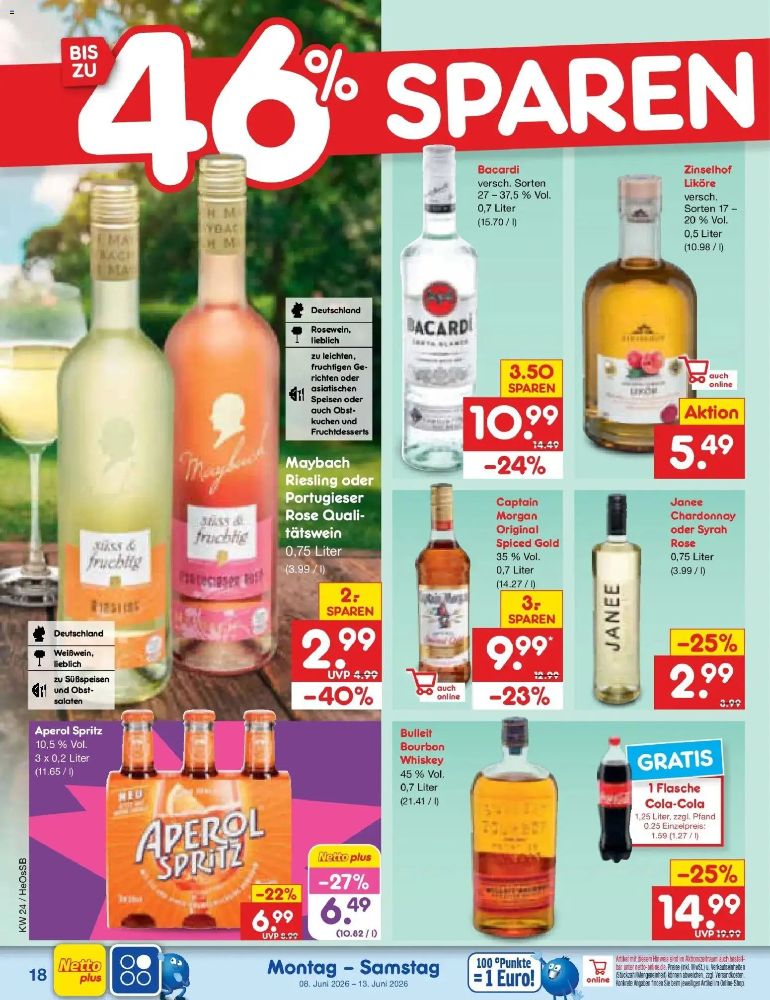 Netto Marken-Discount Prospekt Kröpelin – gültig ab 08.06.2026 | Seite: 30 | Produkte: Bacardi, Obst, Bourbon, Whiskey