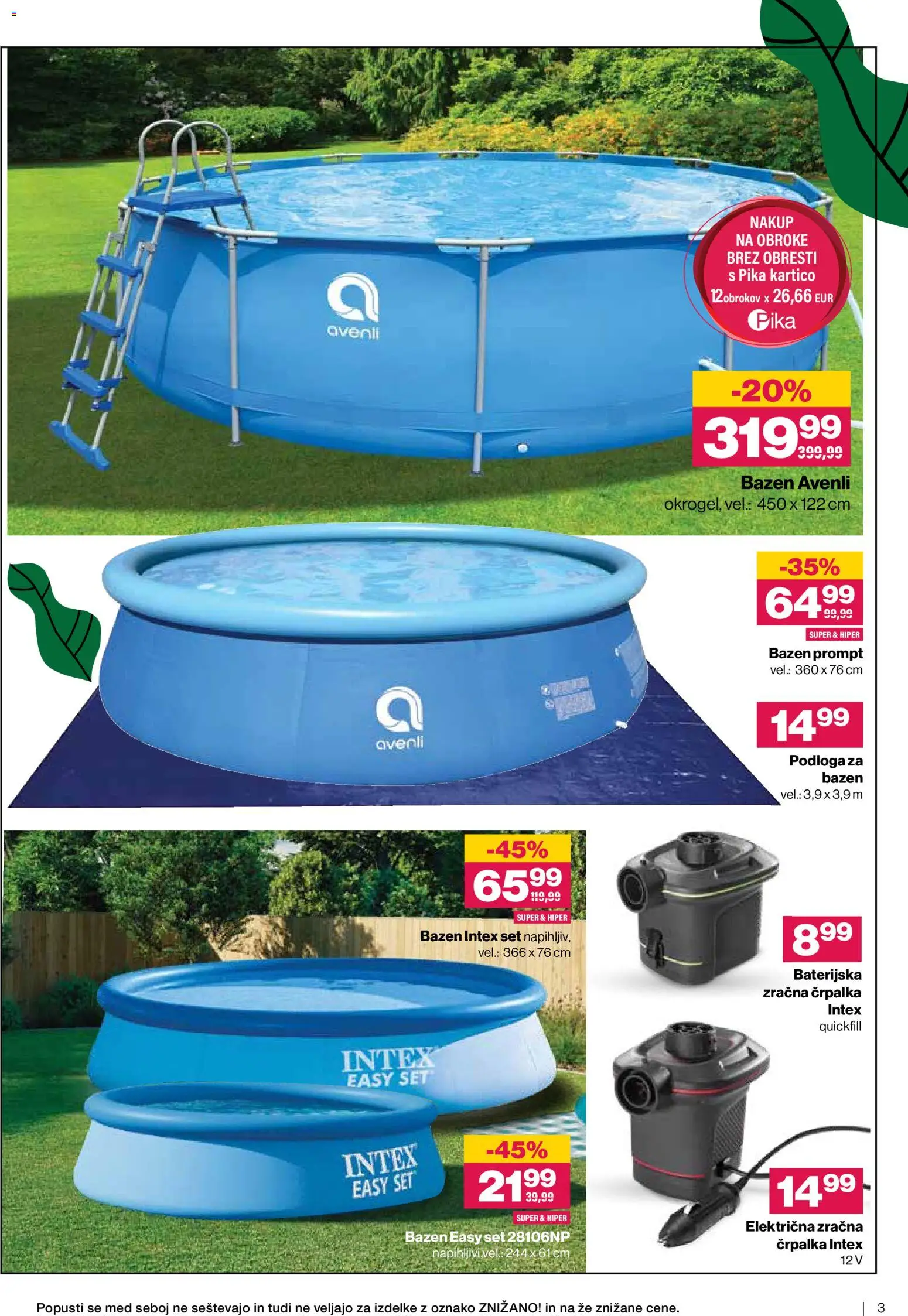 Novi Mercator katalog ponudbe – veljaven od 10.06.2026 | Stran: 3 | Izdelki: Bazen, Črpalka, Podloga