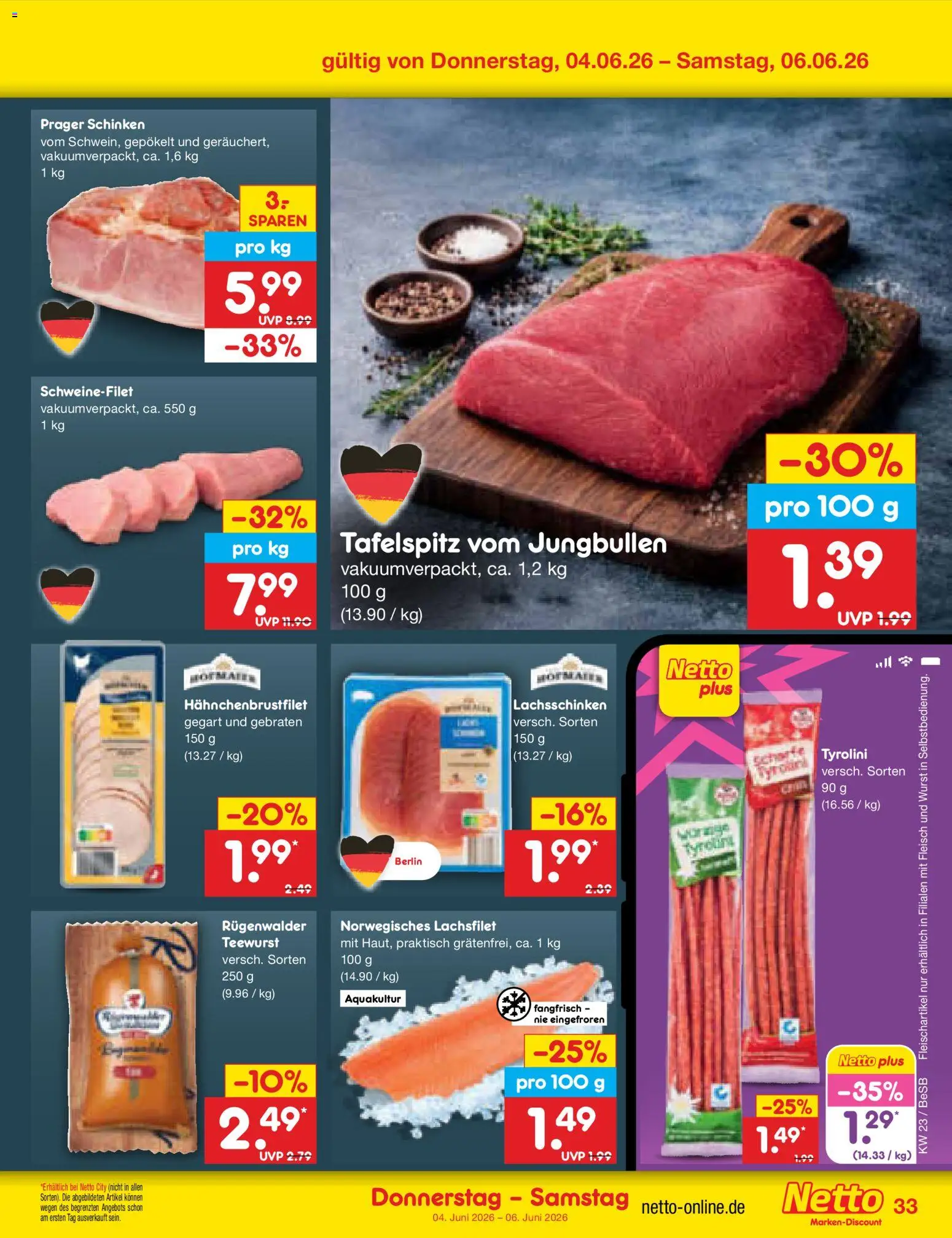 Netto Marken-Discount Prospekt – gültig ab 01.06.2026 | Seite: 47 | Produkte: Tafelspitz, Wurst, Schinken, Fleisch