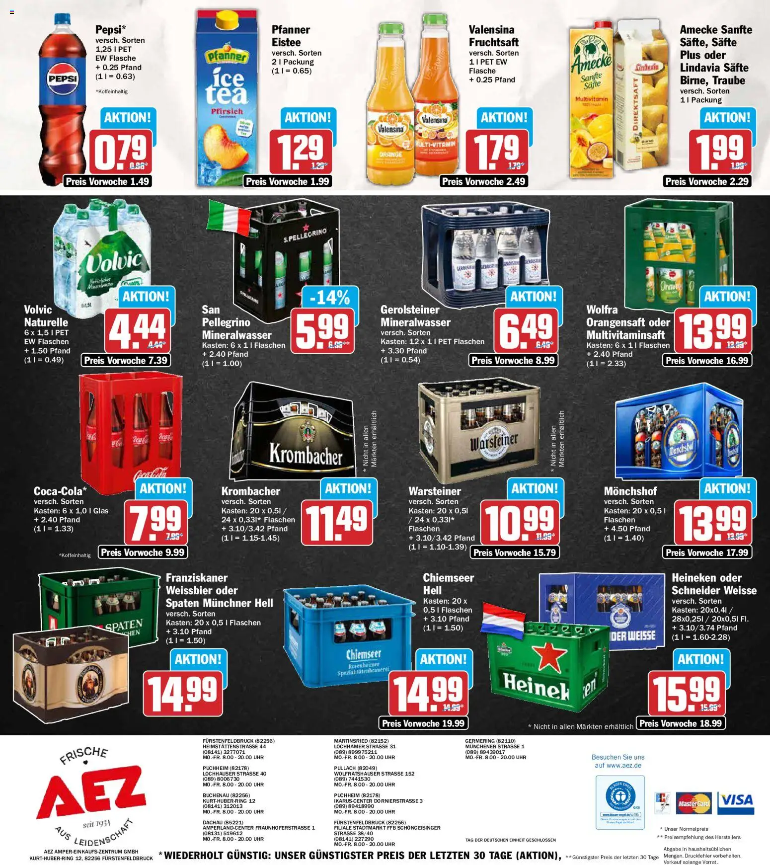AEZ Prospekt – gültig ab 28.09.2026 | Seite: 16 | Produkte: Orangensaft, Mineralwasser, Krombacher, Gerolsteiner