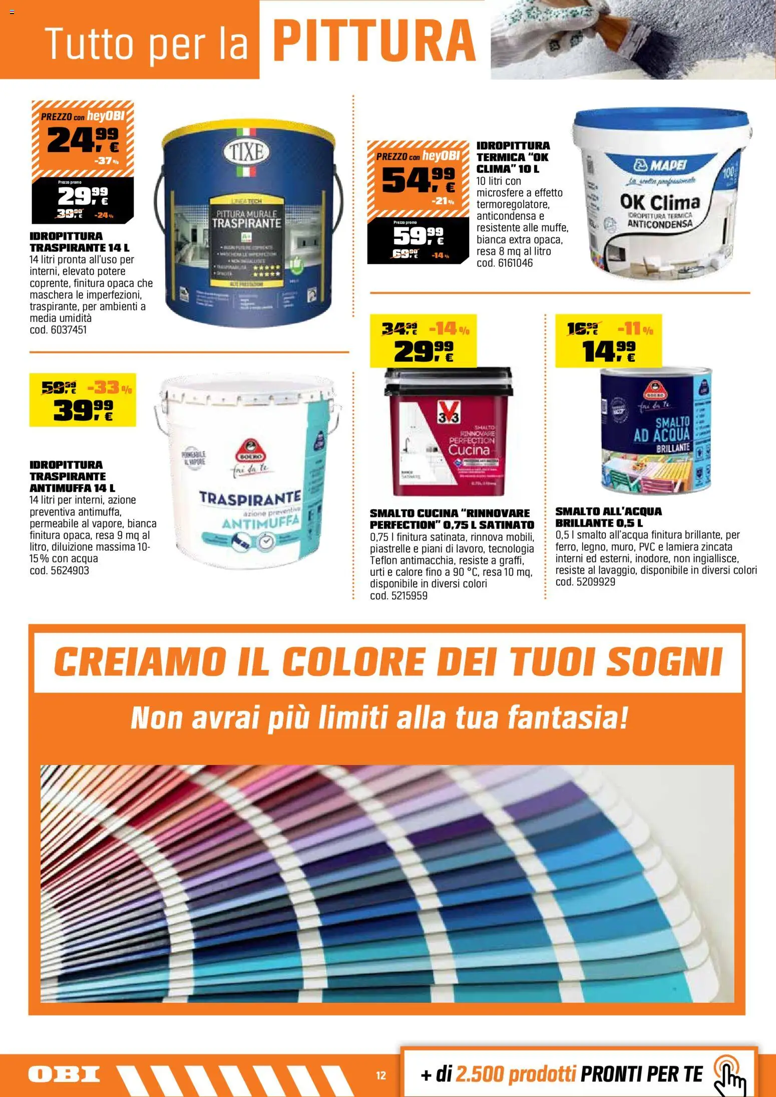 Volantino OBI del 15/10/2026 | Pagina: 12 | Prodotti: Maschera, Tè, Piastrelle, Pittura