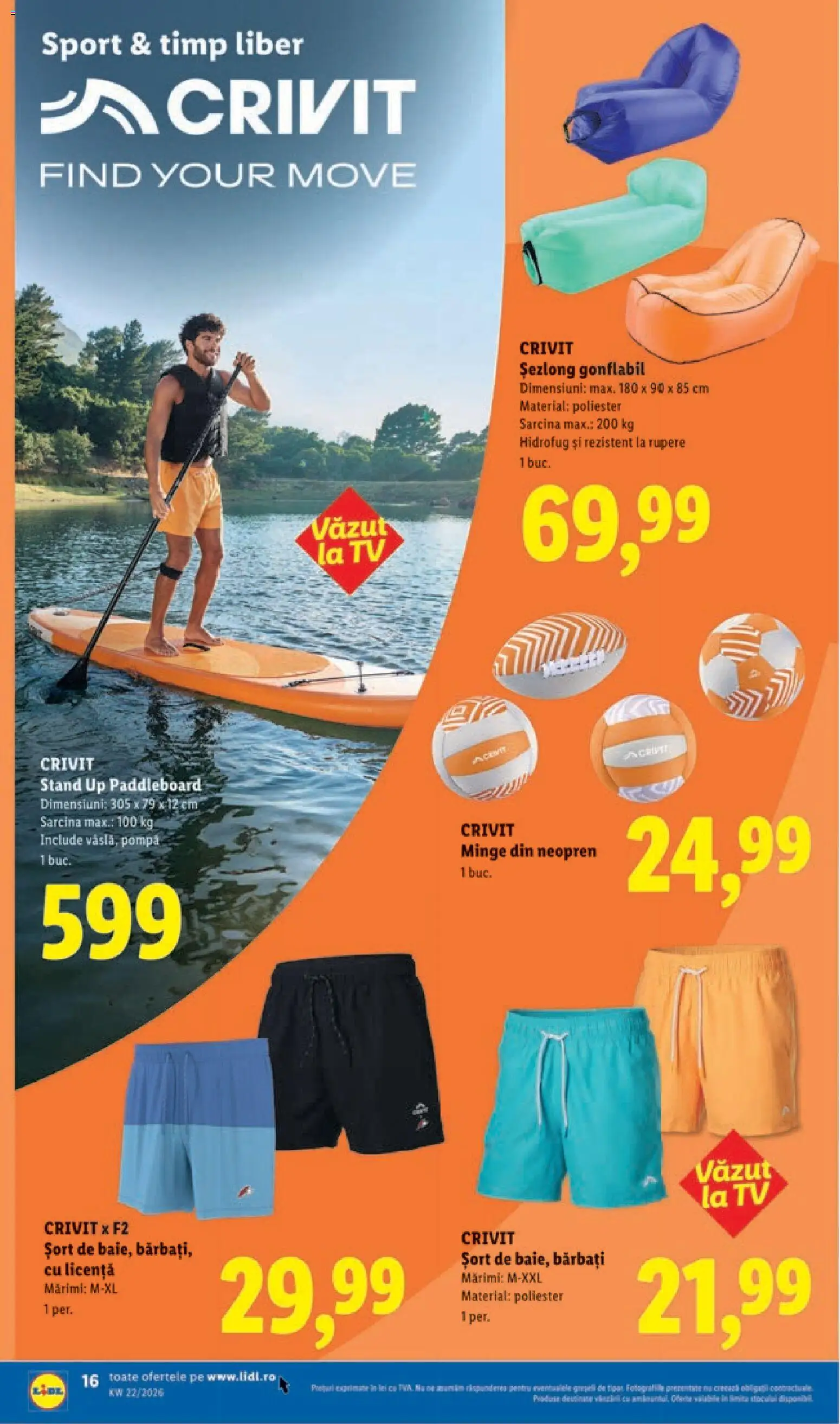 Noul catalog Lidl – valabil de la 25.05.2026 | Pagină: 16 | Produse: Șort, Șezlong