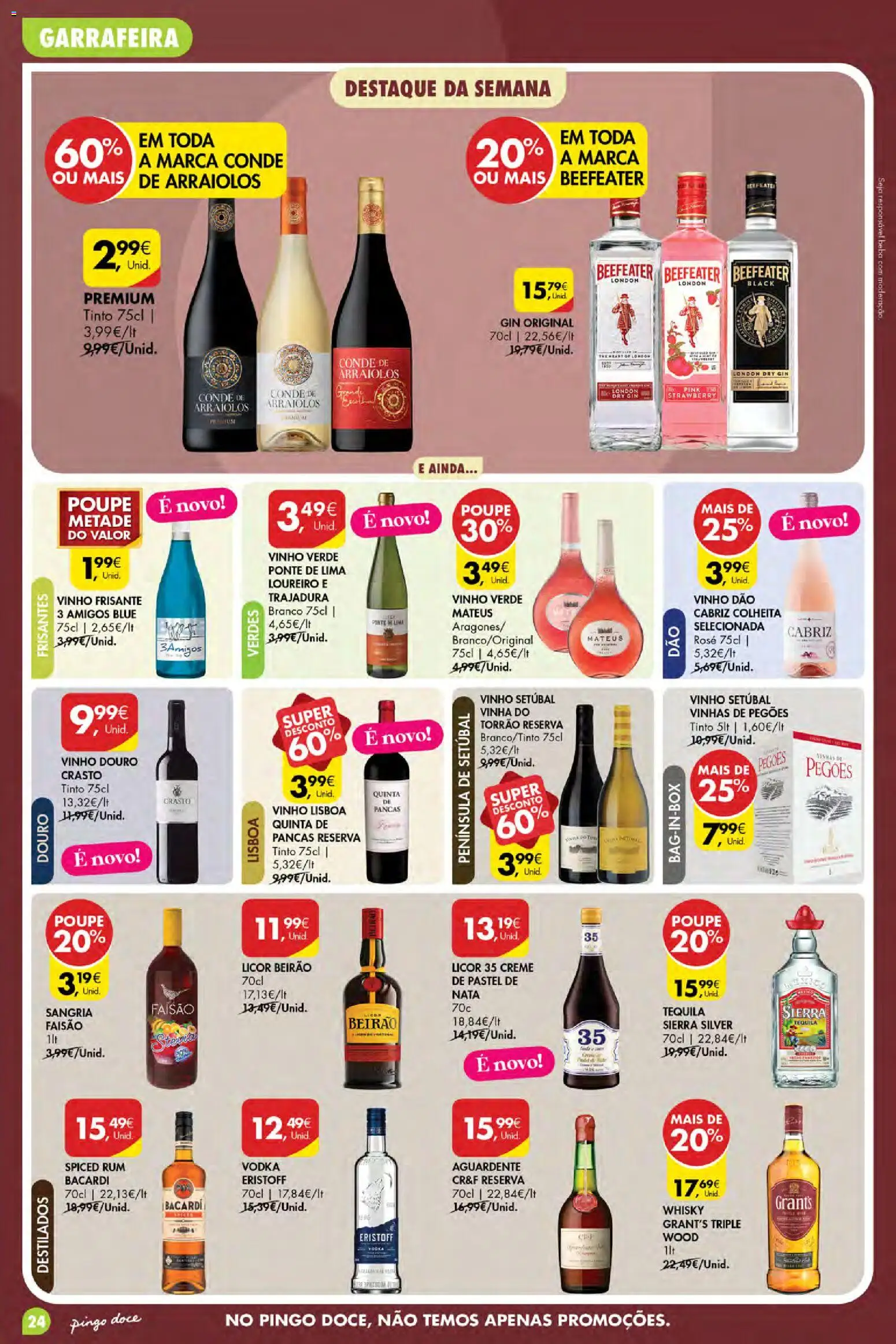 Pingo Doce Poupe Esta Semana Açores │ válido de 06/08/2026 | Página: 24 | Produtos: Licor, Bacardi, Tequila, Creme