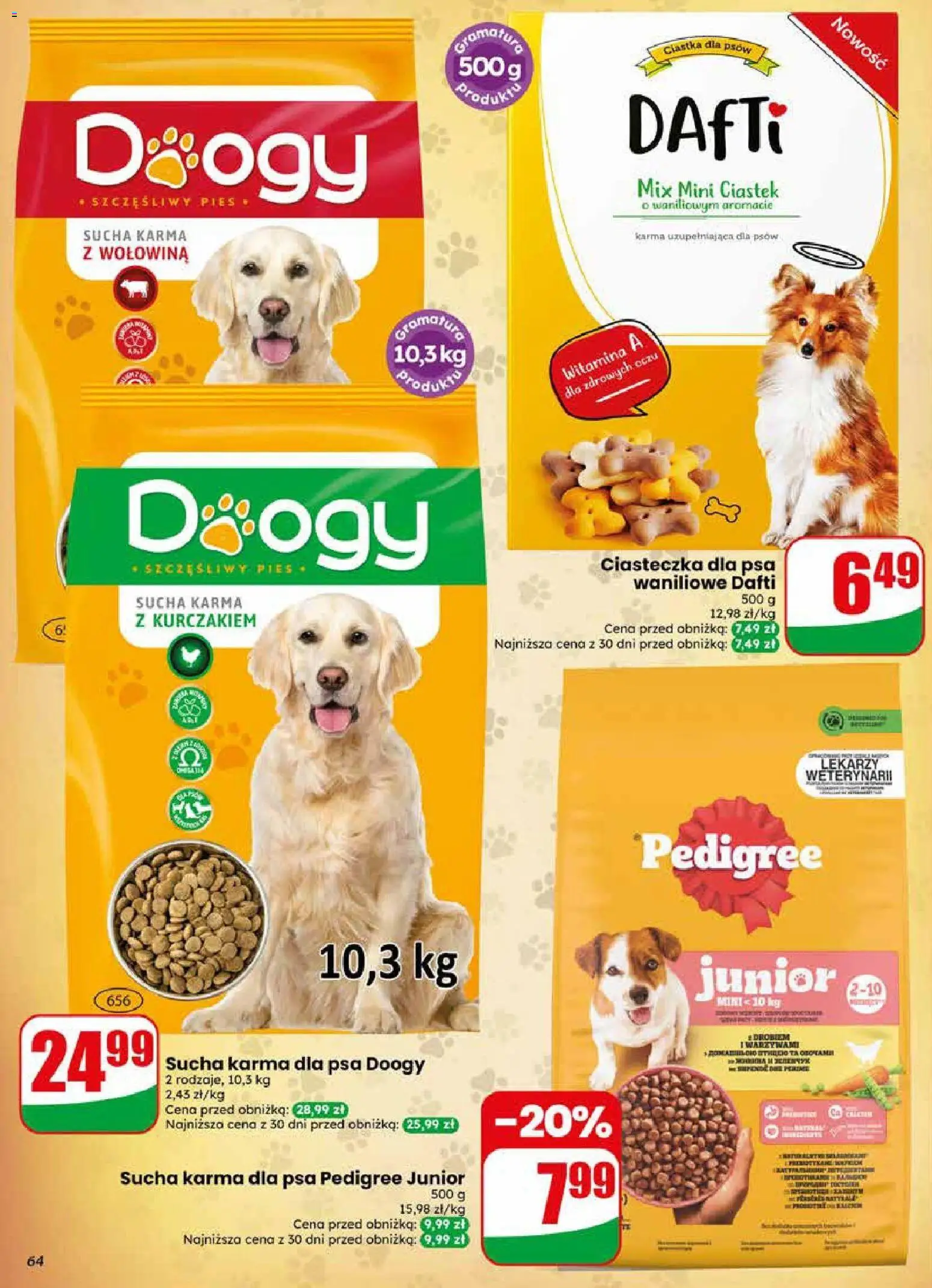 Dino gazetka od 27.05.2026 | Strona: 64 | Produkty: Pedigree, Karma dla psa pedigree, Karma dla psa, Sucha karma dla psa