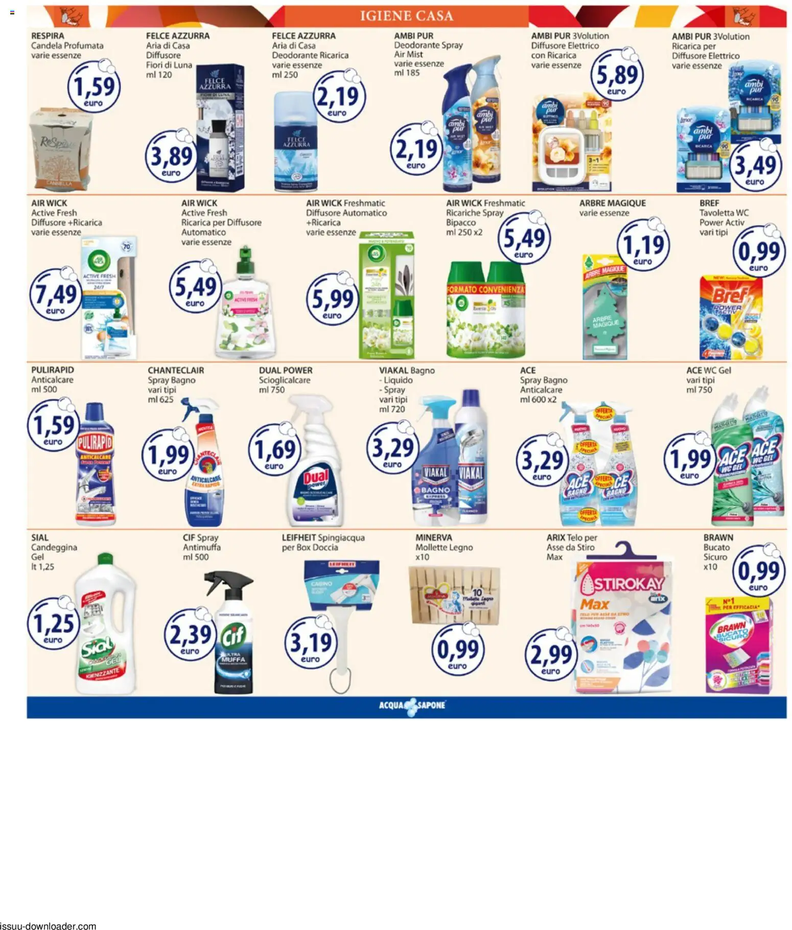 Volantino Acqua e Sapone del 10/08/2026 | Pagina: 18 | Prodotti: Asse da stiro, Candeggina, Anticalcare, Candela