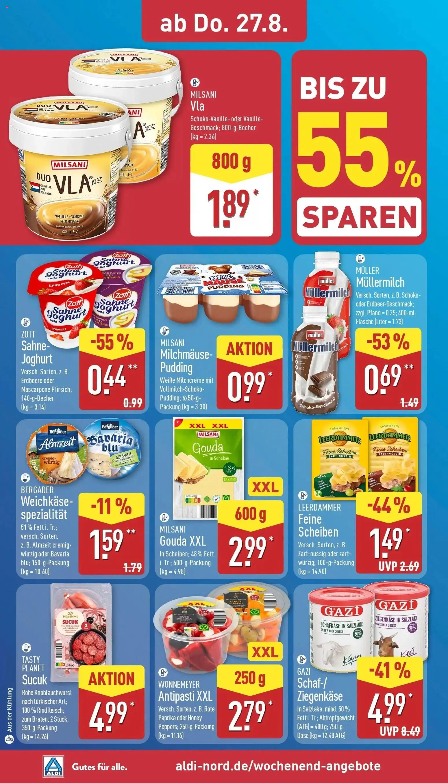 Aldi Aktueller Prospekt (ab 24.08.2026) » Angebote Online | Seite: 28 | Produkte: Paprika, Pfirsich, Müllermilch, Sahne