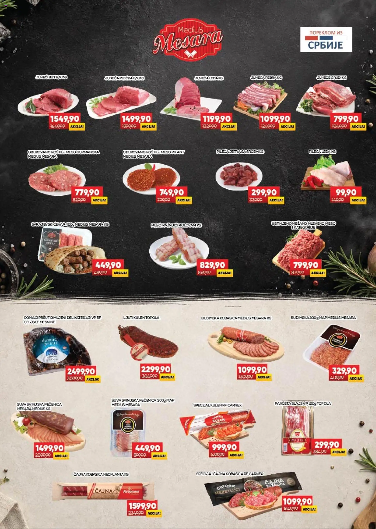 Medius katalog - važi od 28.07.2026 | Strana: 2 | Proizvode: Pršut, Kulen, Kobasica, Roštilj meso