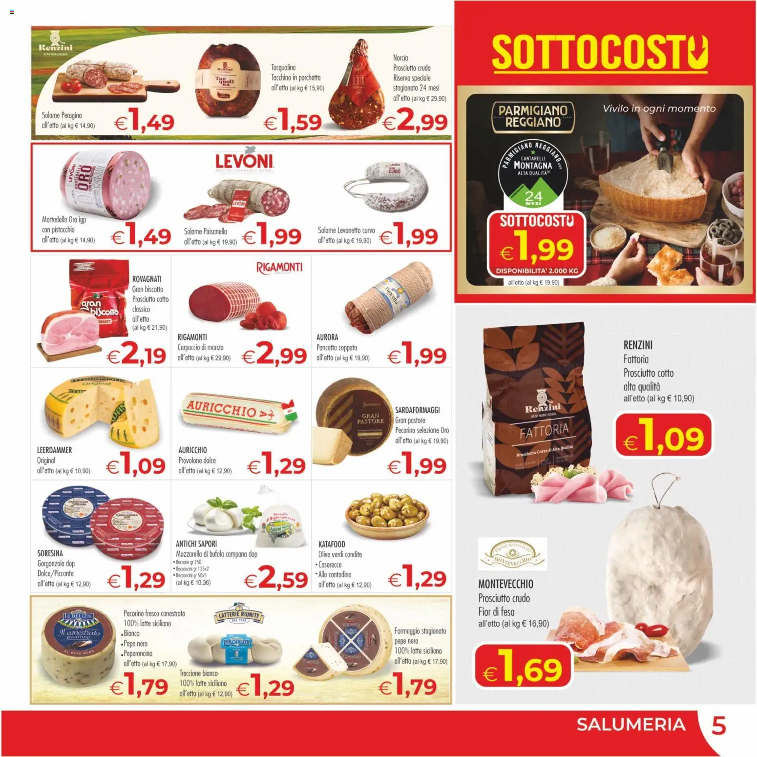 Volantino MerSi Supermercati del 09/09/2026 | Pagina: 5 | Prodotti: Provolone, Pepe, Mozzarella di bufala, Mortadella