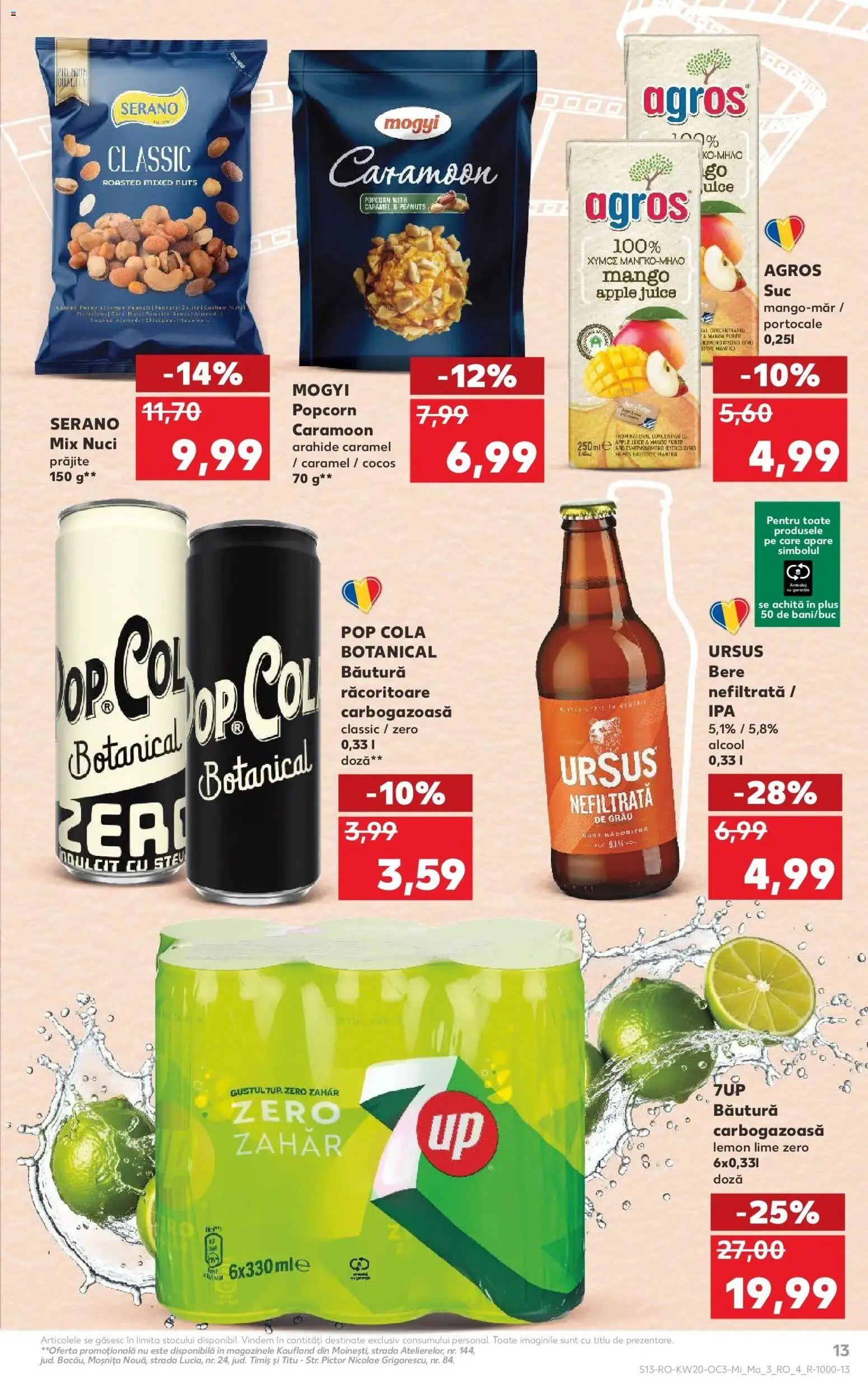 Noul catalog Kaufland – valabil de la 13.05.2026 | Pagină: 13 | Produse: Arahide, Amerikan servis, Apple, Bere