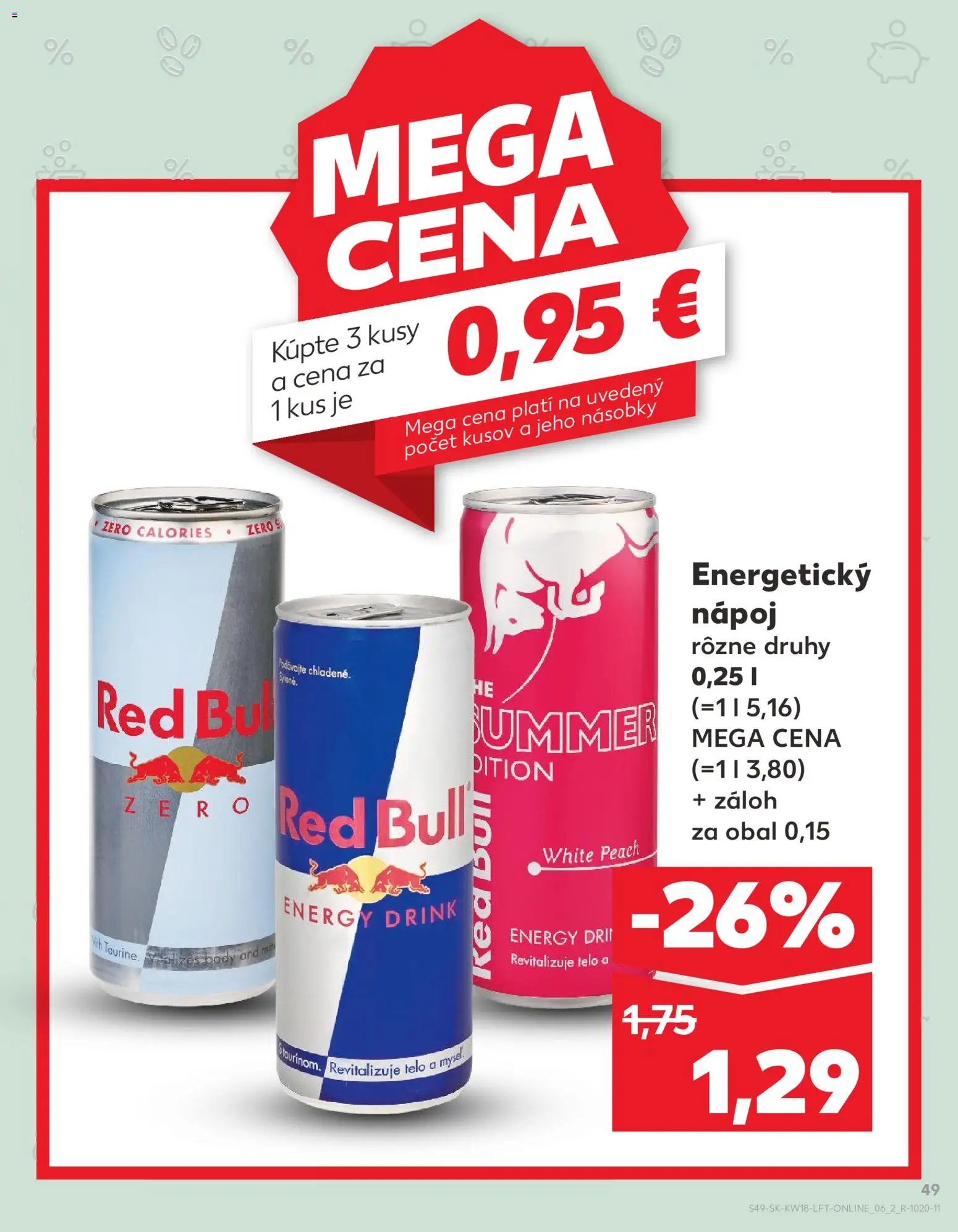 Nové Kaufland akcie – leták je platný od 30.04.2026 | Strana: 49 | Produkty: Red Bull, Energetický nápoj