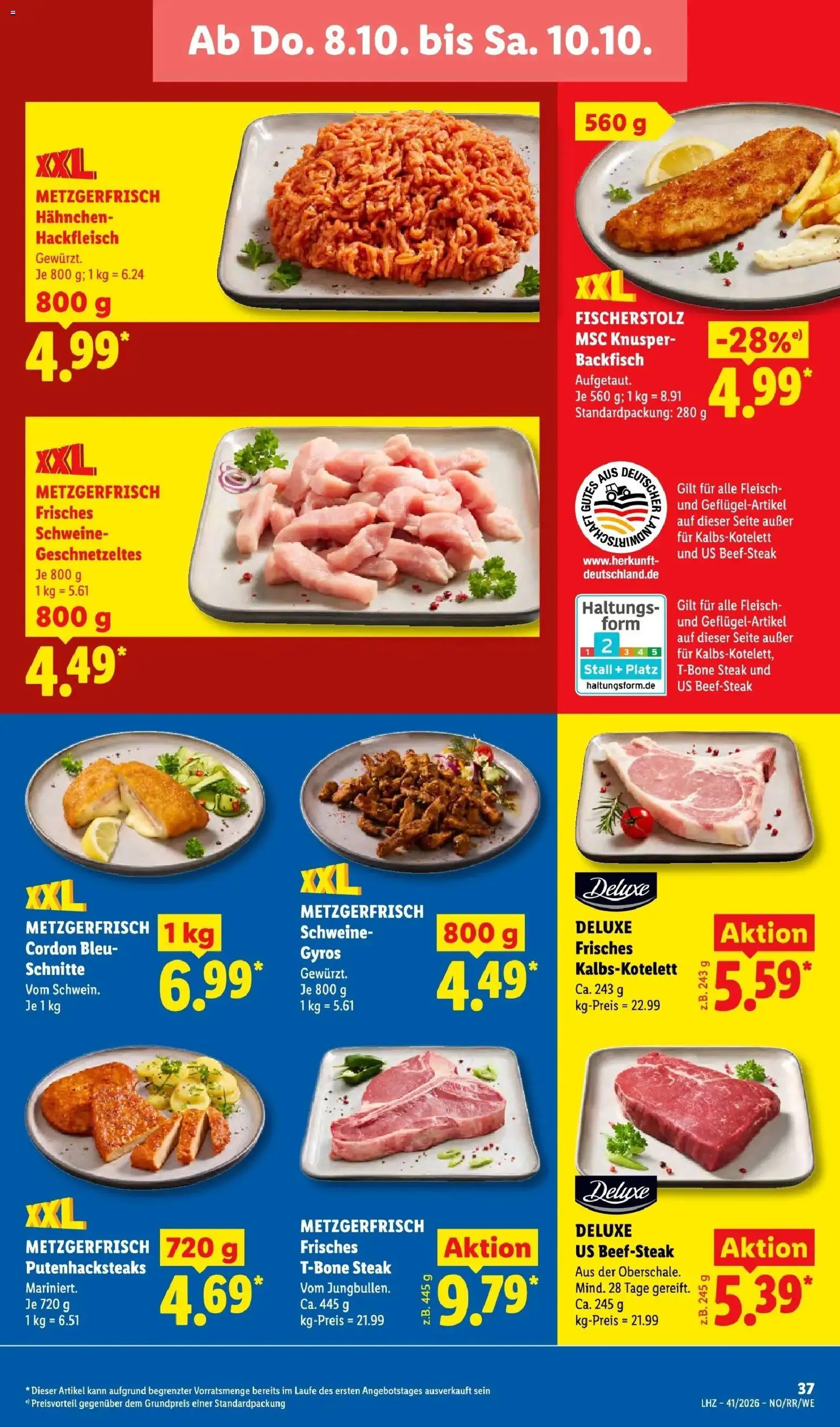 Lidl Prospekt Gelsenkirchen (ab 05.10.2026) zum Blättern » Angebote | Seite: 63 | Produkte: Hahnchen, Gyros, Steak, Hackfleisch