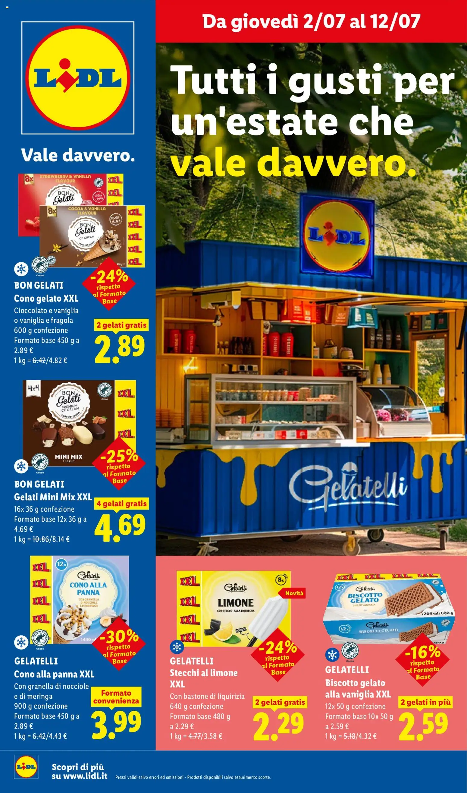 Volantino Lidl del 02/07/2026 | Pagina: 1 | Prodotti: Cioccolato, Panna, Gelato, Nocciole