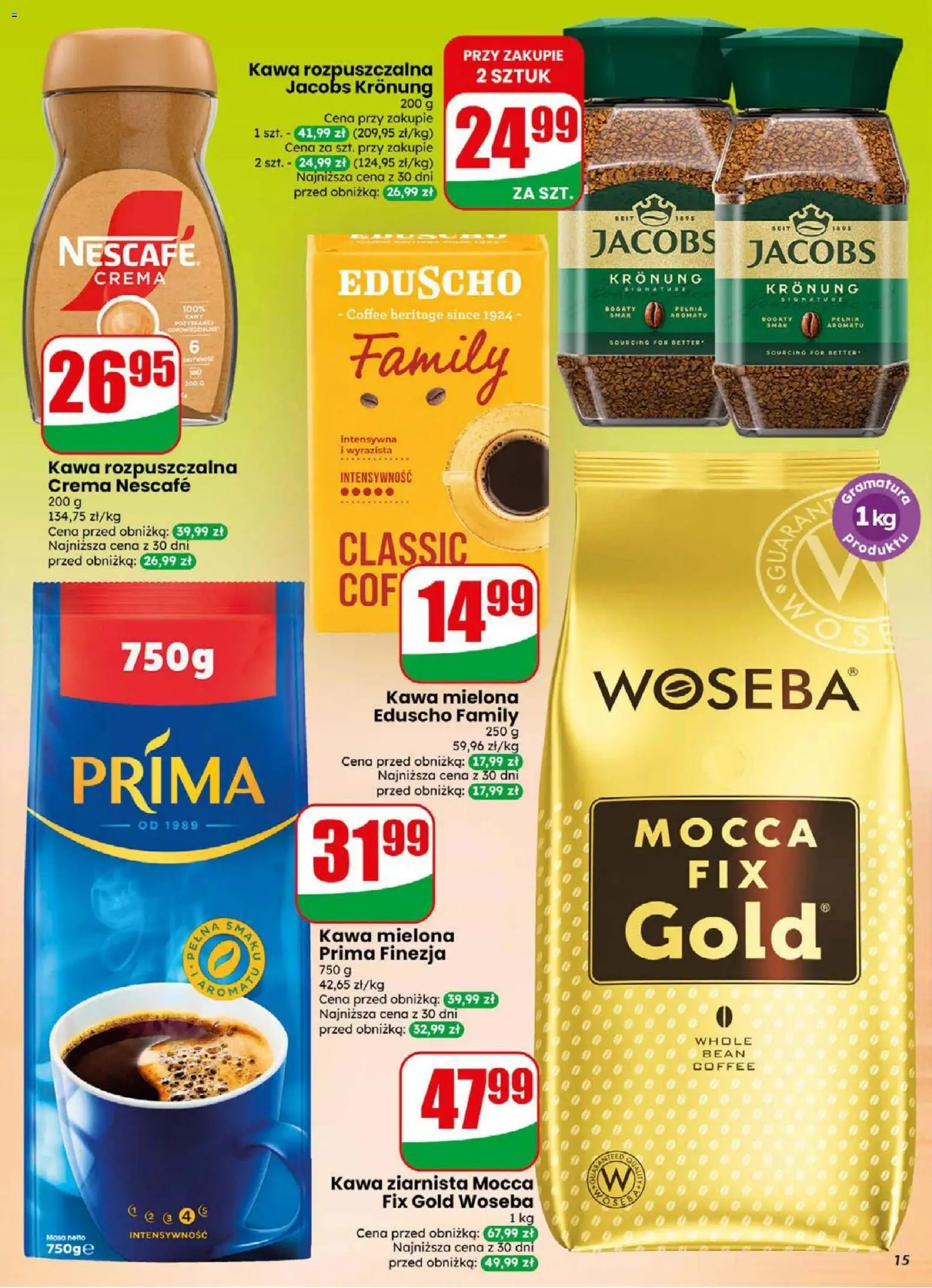 Dino gazetka od 02.09.2026 | Strona: 15 | Produkty: Kawa mielona Prima, Nescafe, Kawa, Kawa mielona