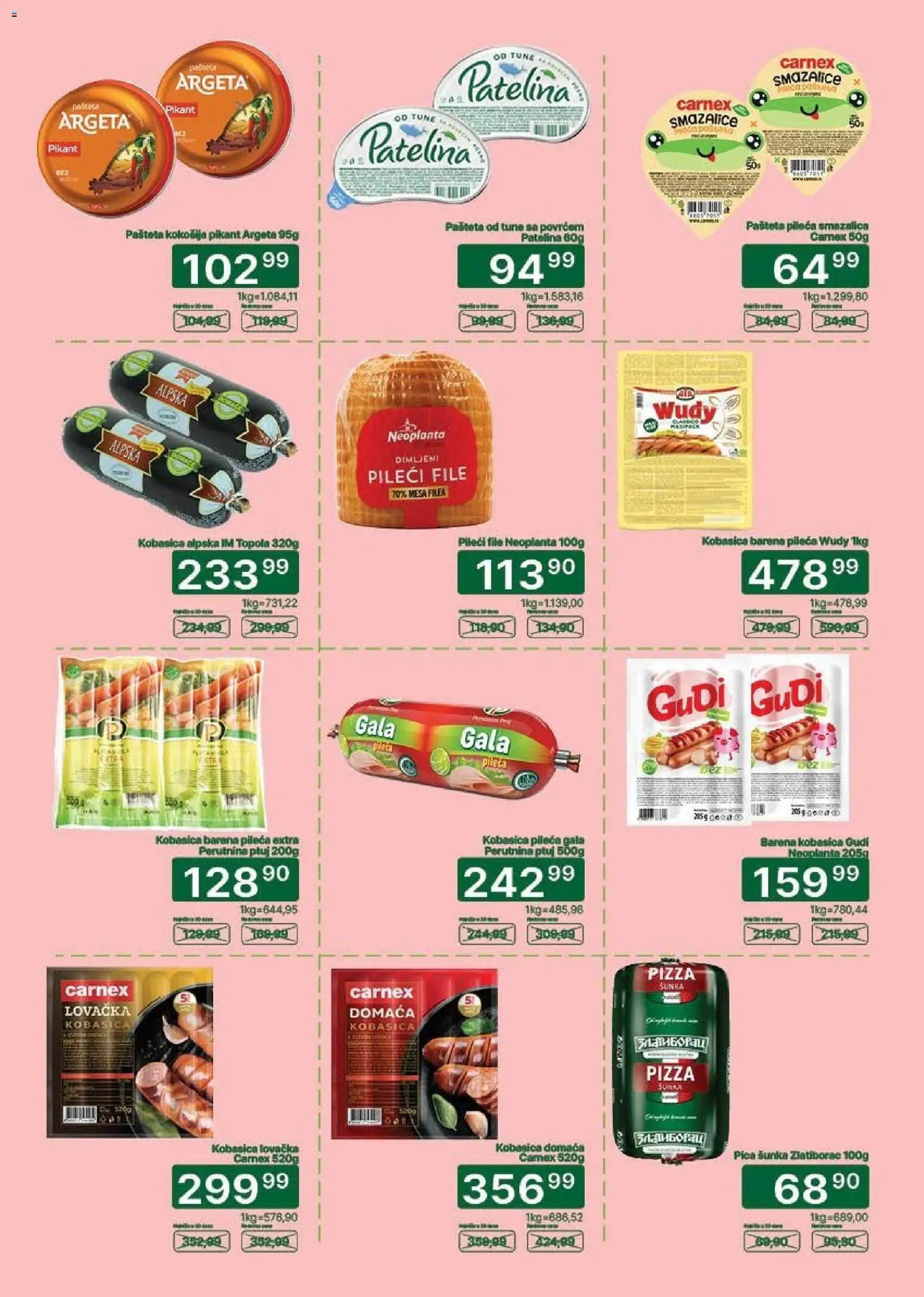 Univerexport katalog - važi od 25.05.2026 | Strana: 6 | Proizvode: Pileći file, Šunka, Pica, Kobasica