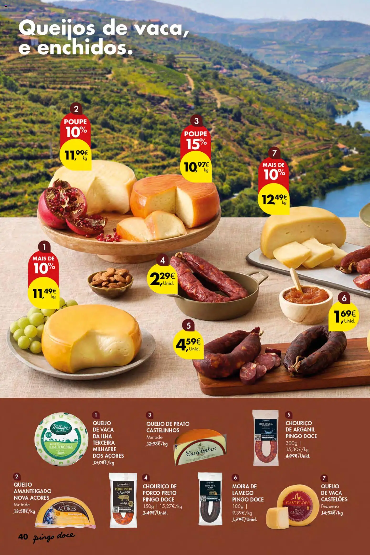 Pingo Doce Vinhos e Sabores de Portugal Açores │ válido de 17/09/2026 | Página: 40 | Produtos: Queijo, Chouriço