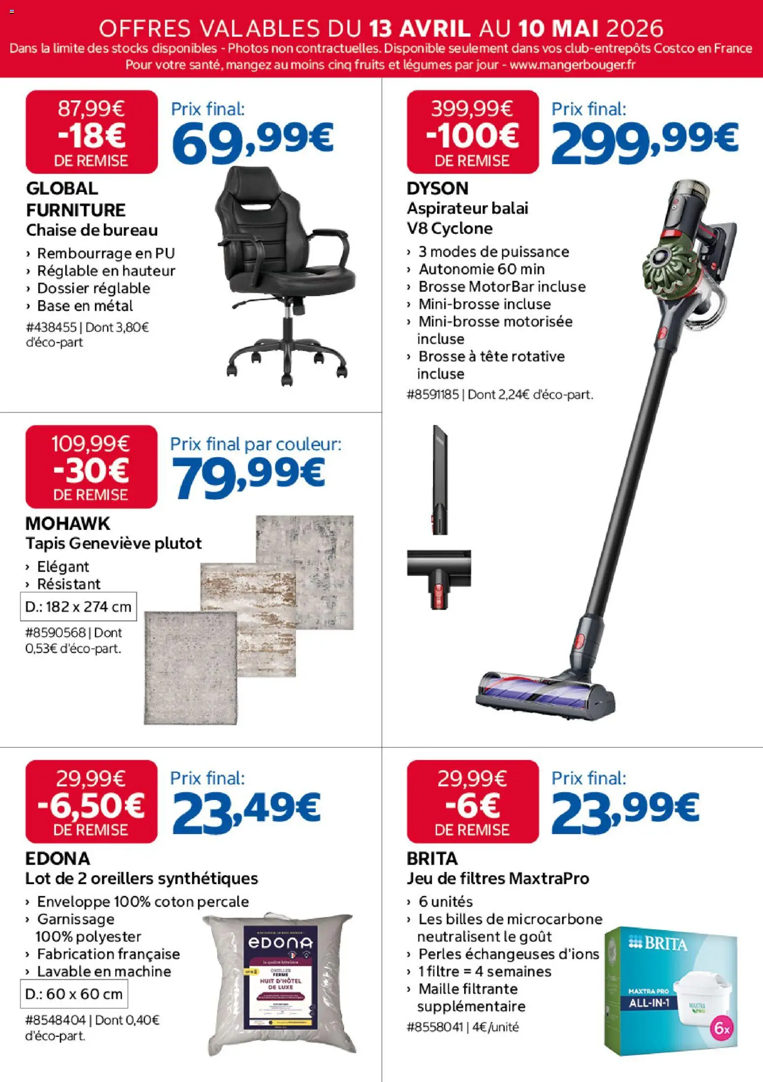 {H1} | Page: 17 | Produits: Base, Aspirateur, Enveloppe, Chaise de bureau