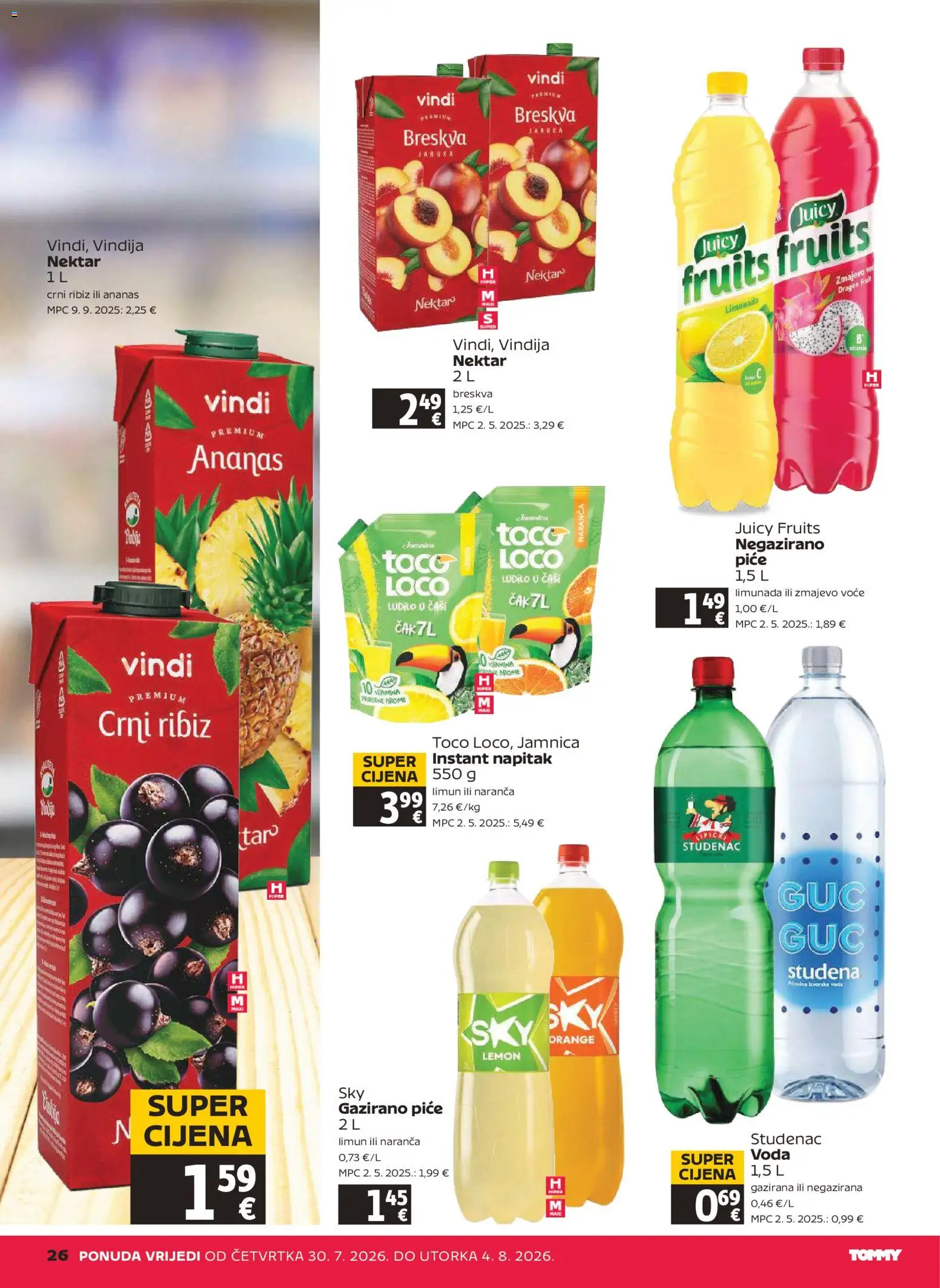 Tommy katalog | vrijedi od 30.07.2026 | Stranica: 26 | Proizvodi: Ananas, Voda, Voće, Breskva