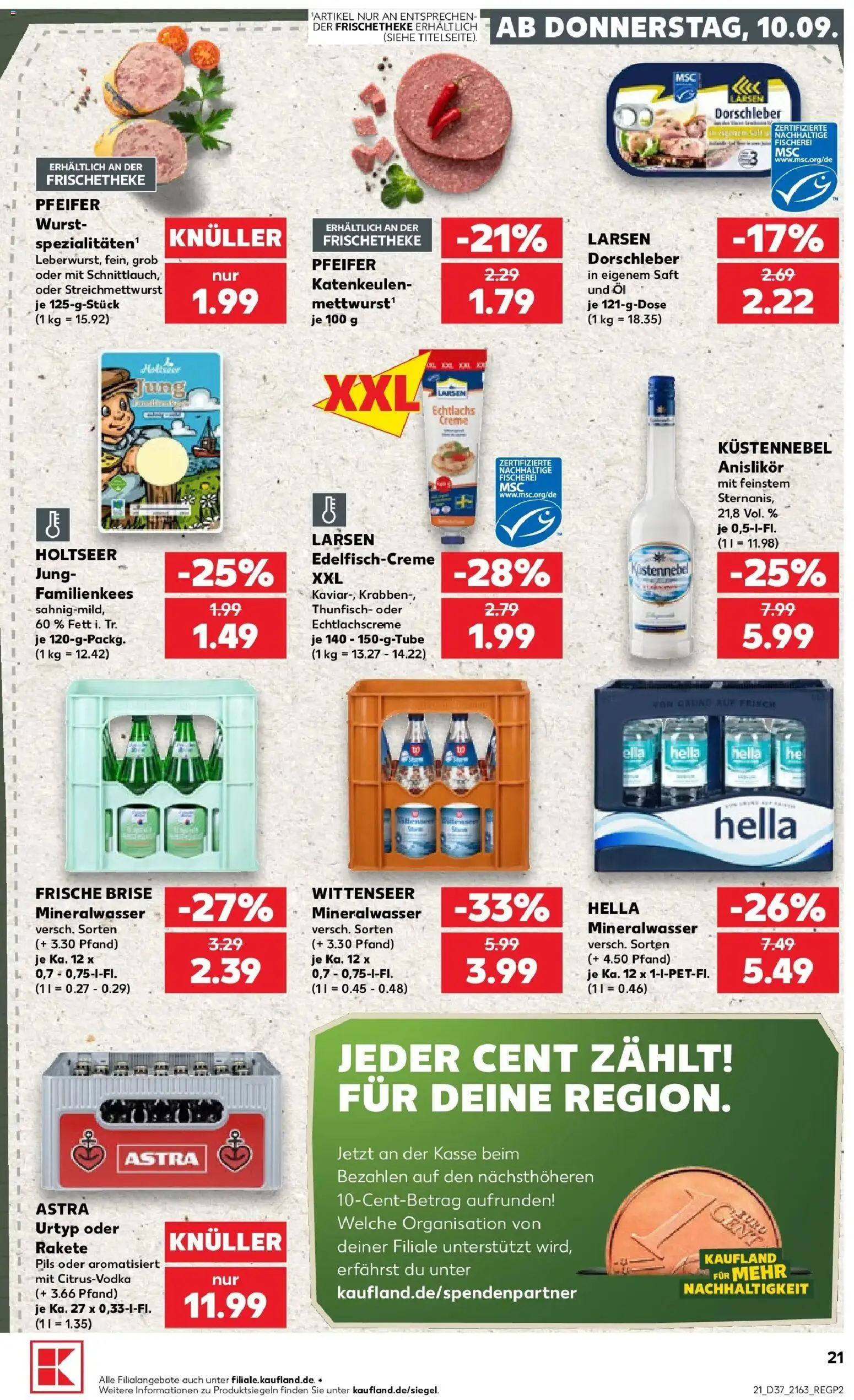 Prospekt Kaufland ab 10.09.2026 » Angebote Online zum Blättern | Seite: 21 | Produkte: Öl, Astra, Wurst, Saft
