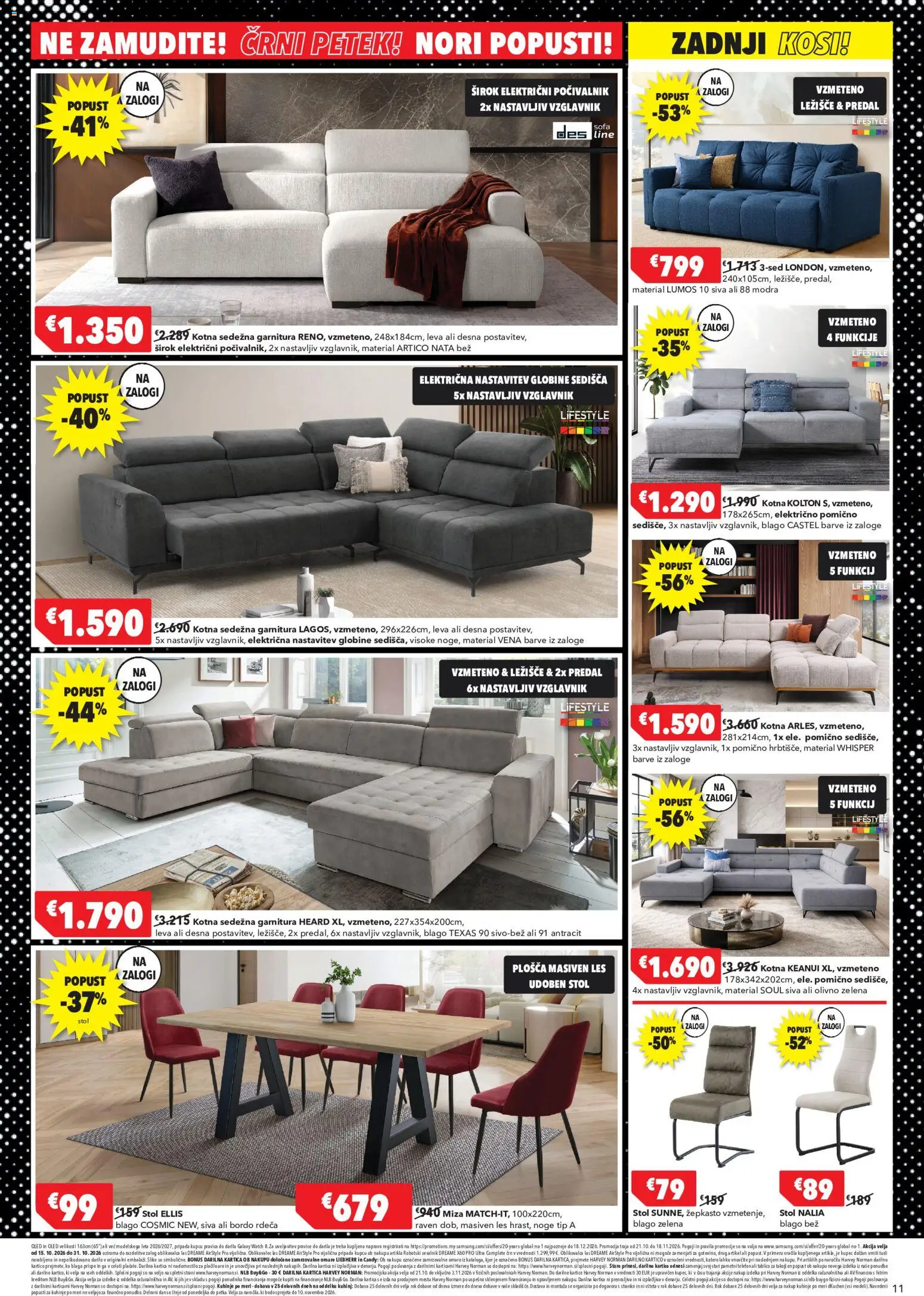 Novi Harvey Norman katalog ponudbe – veljaven od 21.10.2026 | Stran: 11 | Izdelki: Vzglavnik, Ležišče, Sedezna garnitura, Stol