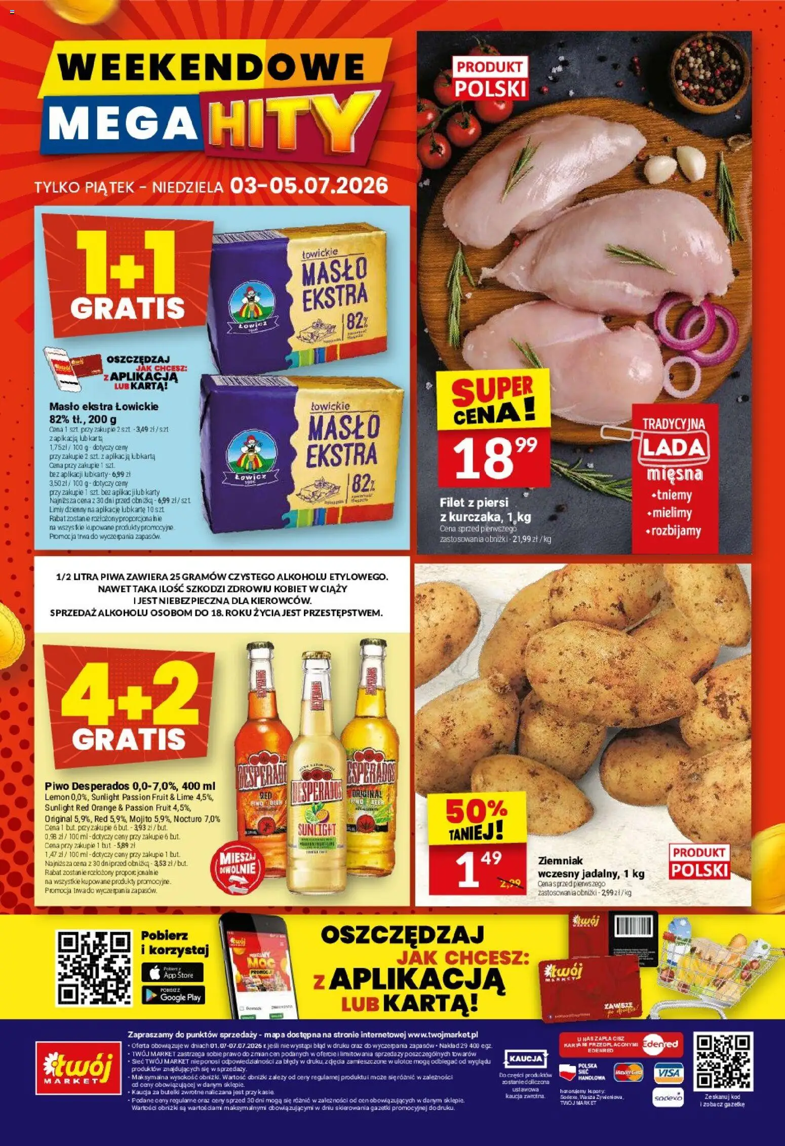 Twój Market gazetka od 01.07.2026 | Strona: 40 | Produkty: Karta, Piwo Desperados, Masło, Piwo