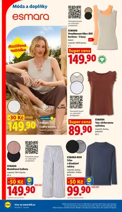 Náhled letáku ESMARA Vroubkované tílko s BIO bavlnou - 2 kusy, A pack of two ribbed tank tops made of 100% cotton, available in sizes S-L. od 11.06.2026 | Strana: 48