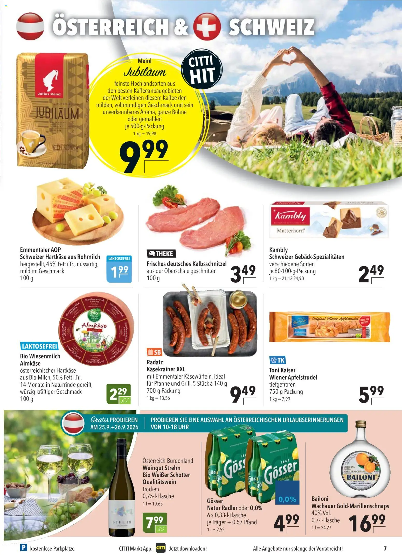 CITTI Markt Prospekt – gültig ab 23.09.2026 | Seite: 7 | Produkte: Theke, Kaffee, Käsekrainer, Radler