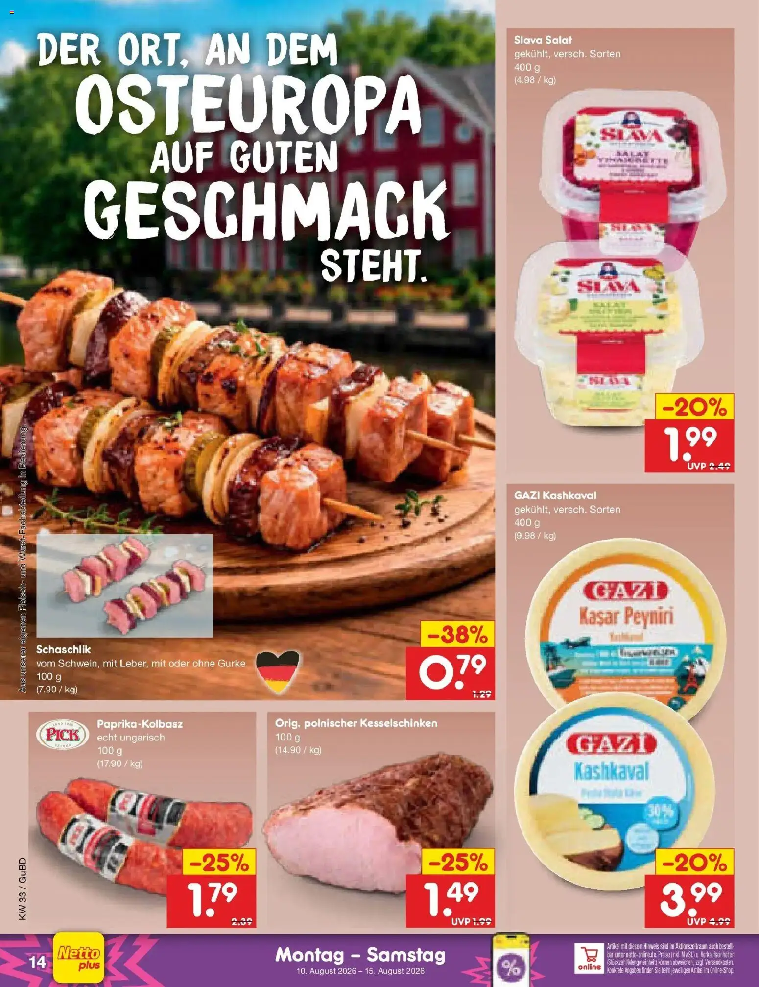 Netto Marken-Discount Prospekt Augustusburg (ab 10.08.2026) » Angebote | Seite: 18 | Produkte: Fleisch, Salat