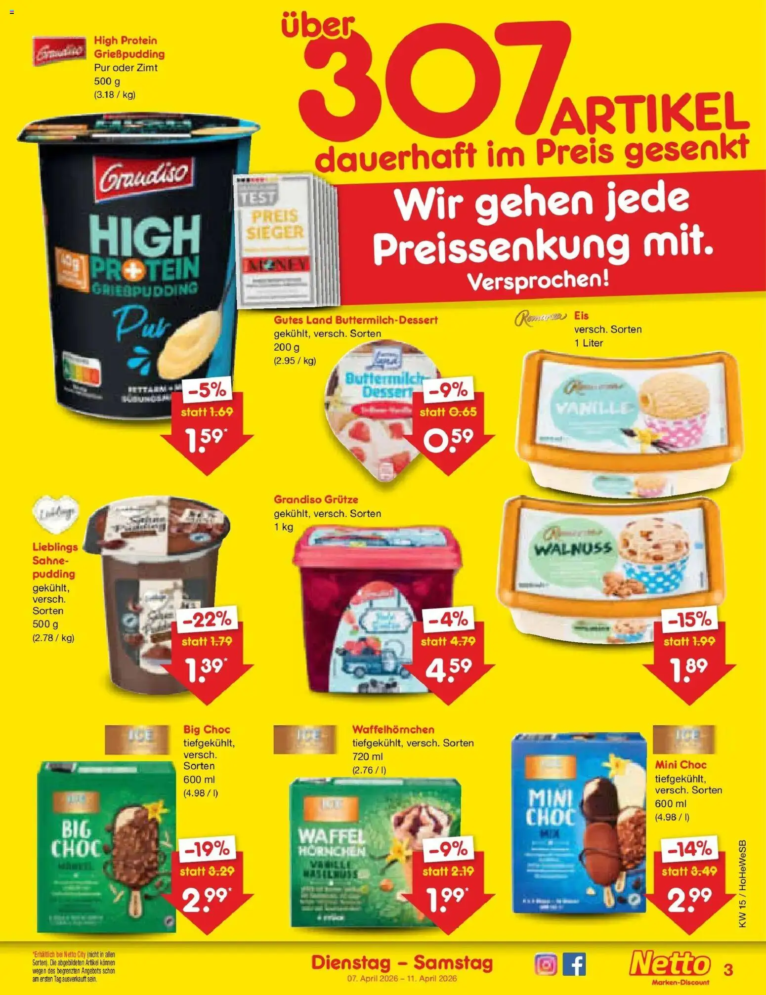 Netto Marken-Discount Prospekt Hamburg	 – gültig ab 07.04.2026 | Seite: 27 | Produkte: Pudding, Sahne, Eis