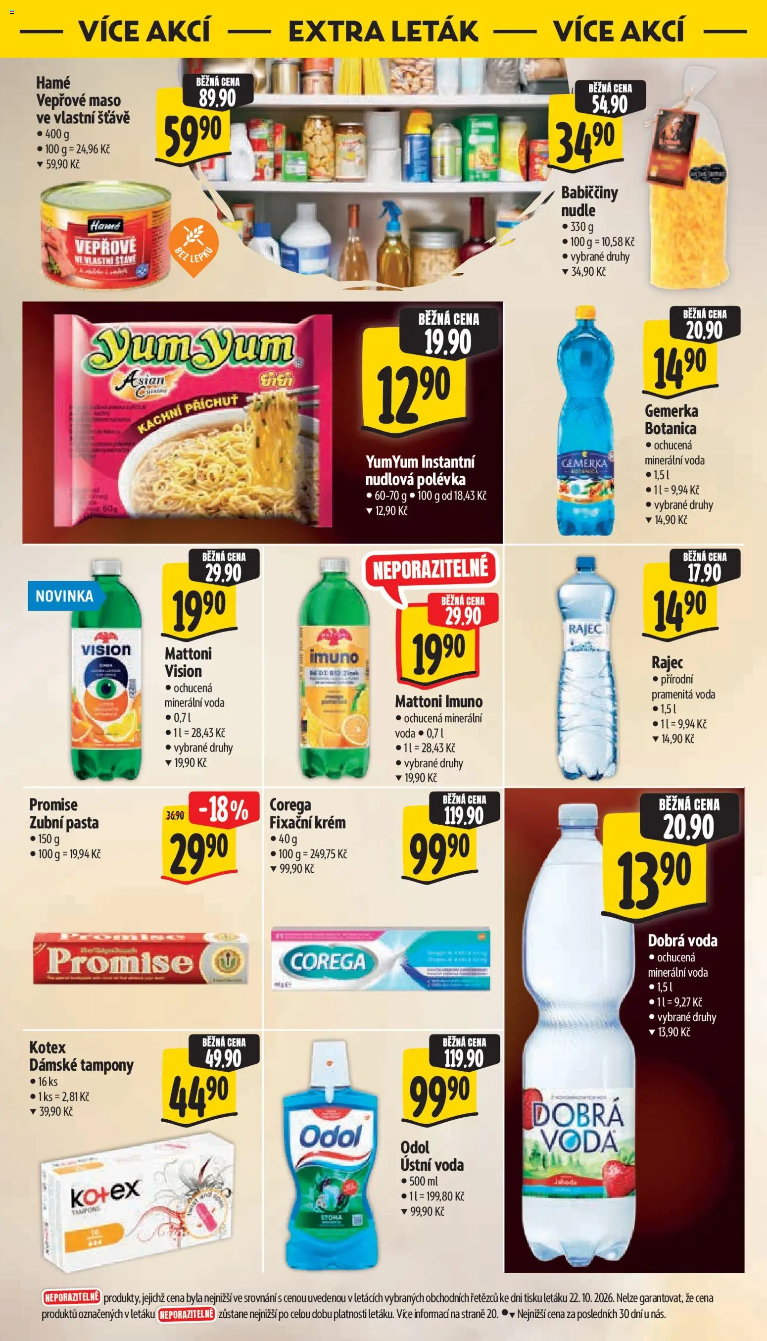 Albert leták - Supermarket  Bohnice od 28.10.2026 | Strana: 42 | Produkty: Vepřové maso ve vlastní šťávě, Nudle, Tampony, Pramenitá voda