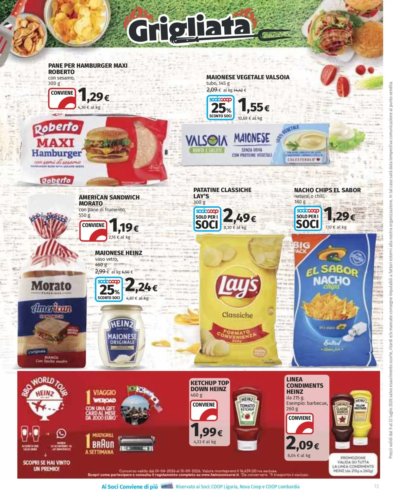 Volantino COOP del 09/07/2026 | Pagina: 13 | Prodotti: Patatine, Maionese, Top, Vaso
