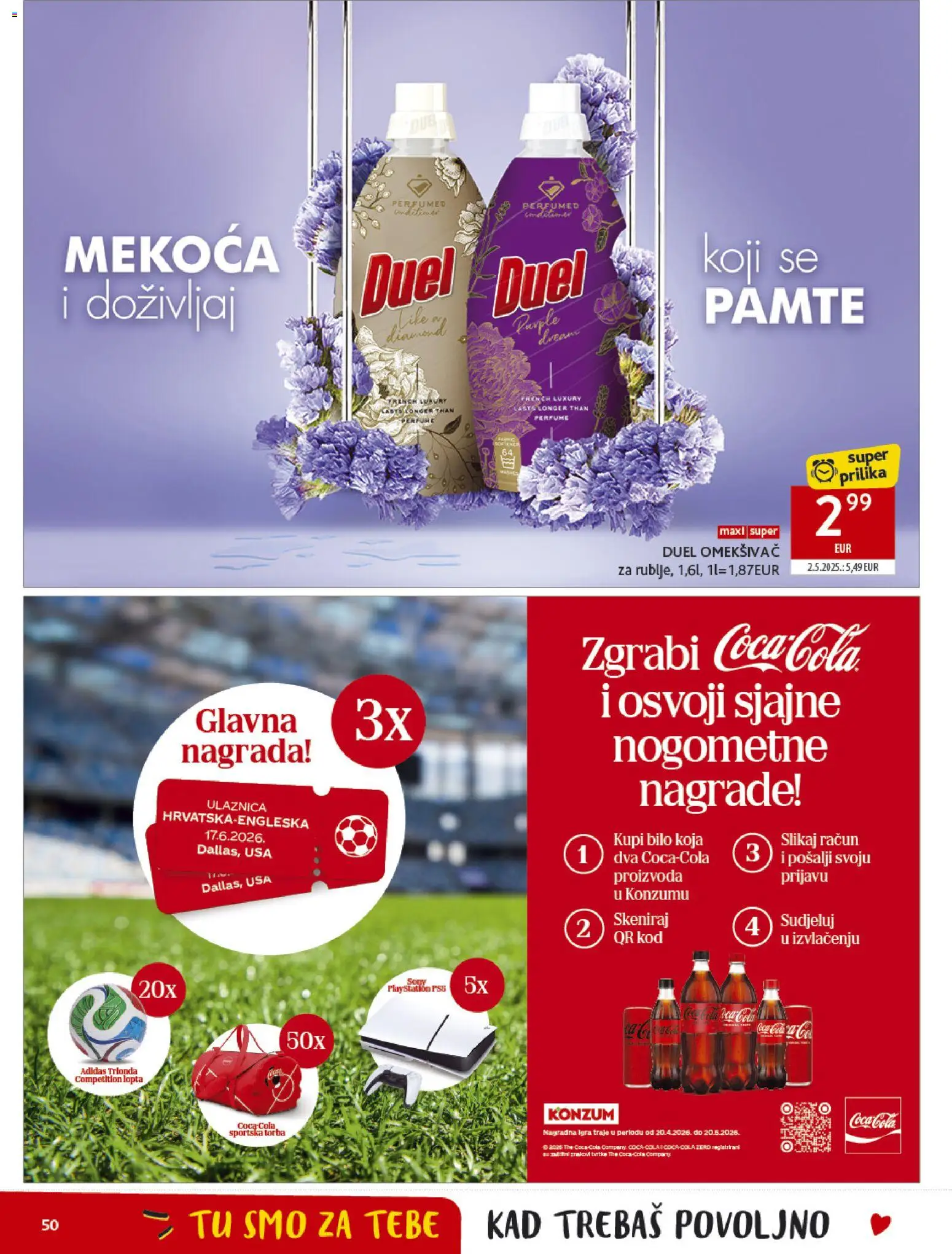 Konzum HR akciós ujság - amely érvényes a következő dátumtól: 13.05.2026 | Oldal: 50 | Termékek: PlayStation, Coca Cola, Cola